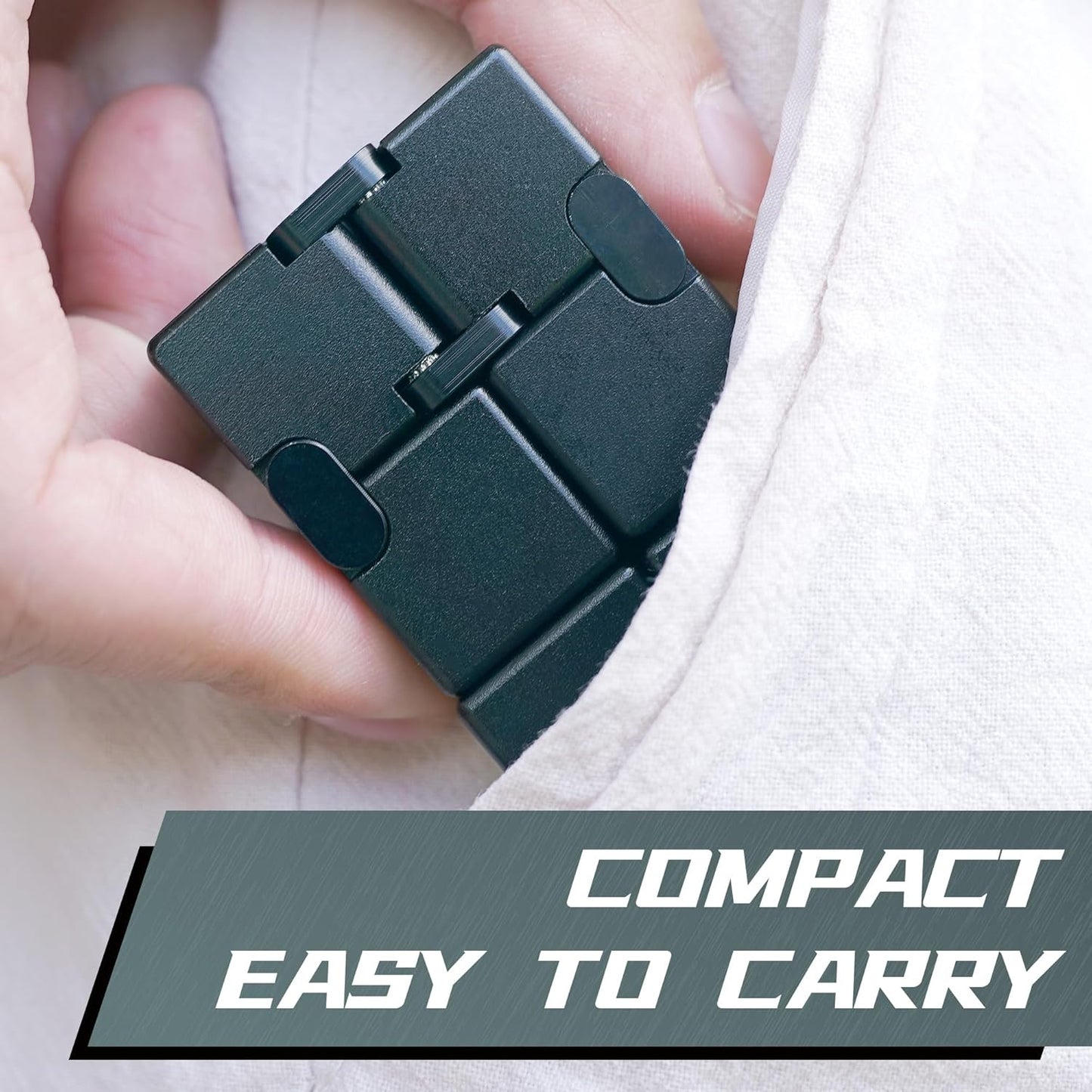 Easter Basket Stuffers, Infinity Cube Fidget Toys for Adults Kids Teens, Metal Fidget Toys, Anti Stress Relief Toys Fidget Blocks for Office Desk Toys (Black)