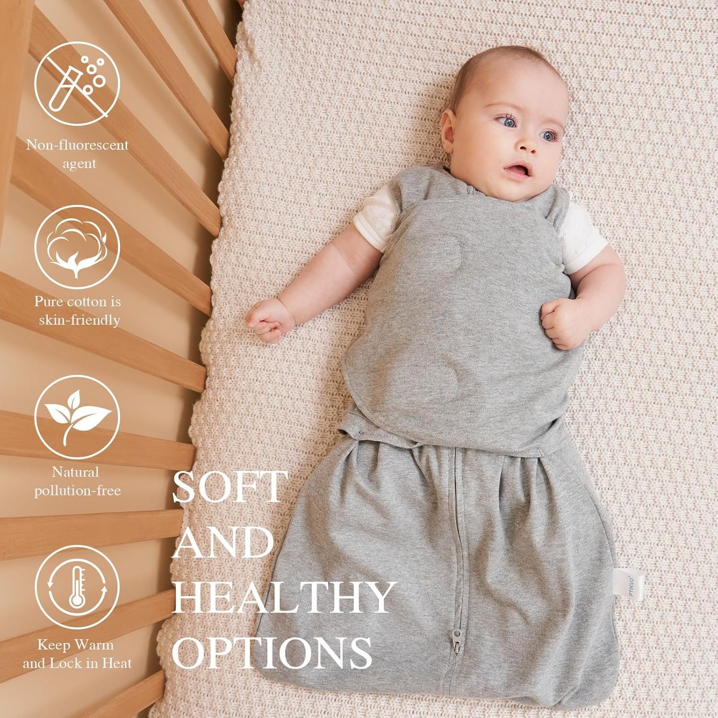 Swaddle-Blanket Baby Girl & Boy Swaddles Newborn Infant Transition 100% Cotton Wrap Blankets, 3-Way Adjustable Wearable Blanket, TOG 1.0 (Multicolored Triangle, 0-3 Month)