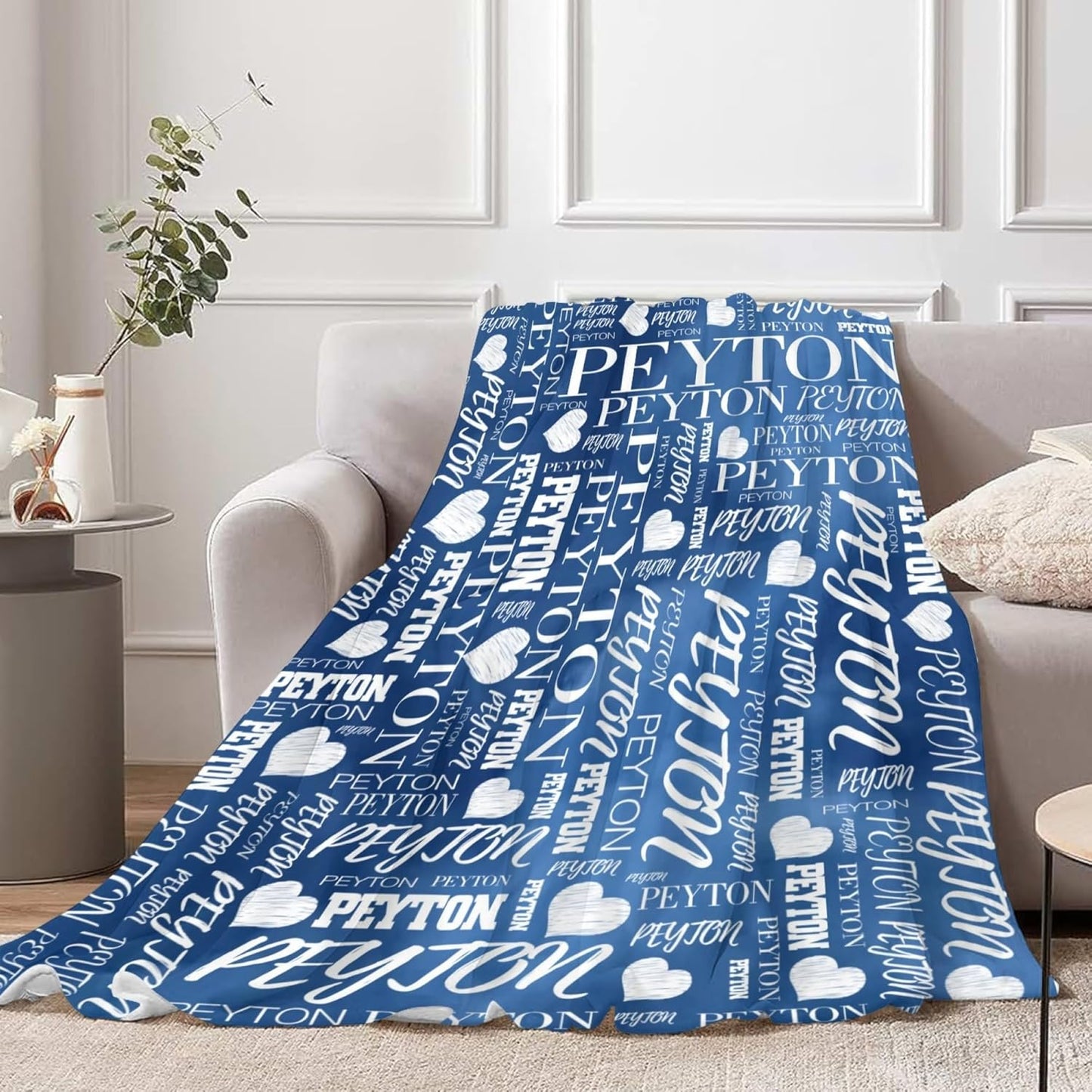 Custom Blankets Personalized Baby Blanket Customized Blanket with Name Text Monogrammed for Adult Kid Birthday