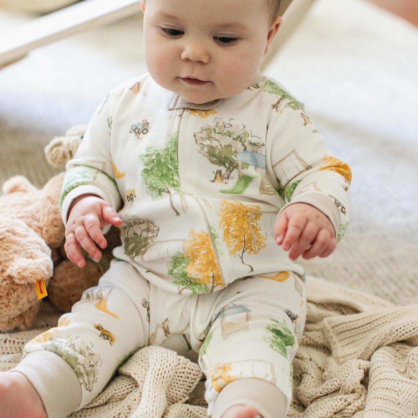 Burt's Bees Baby baby-boys Sleep and Play Pjs, 100% Organic Cotton One-piece Zip Front Footless Romper Jumpsuit Pajamas