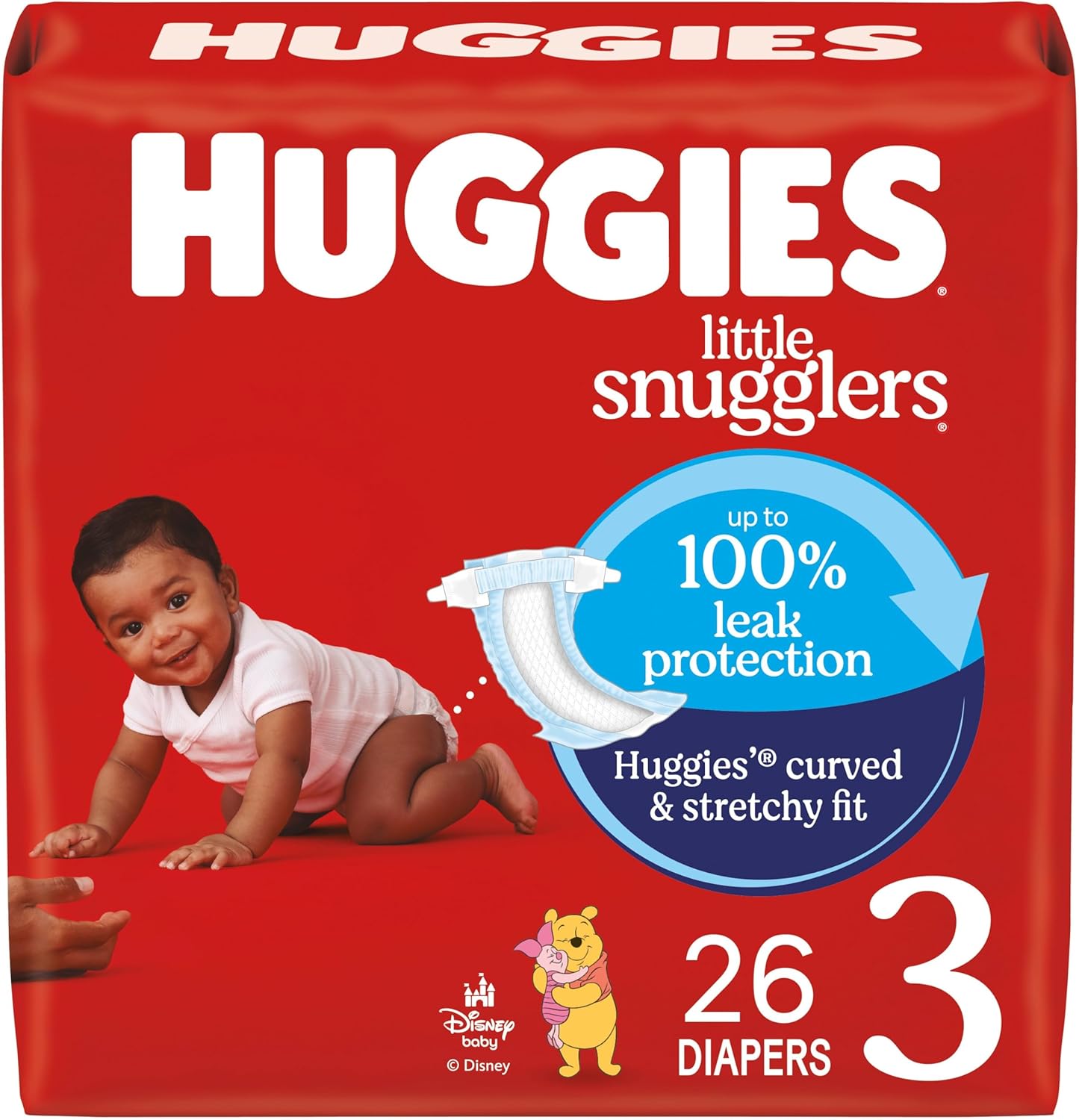 Huggies Size 3 Diapers, Little Snugglers Baby Diapers, Size 3 (16-28 lbs), 26 Count, Packaging May Vary