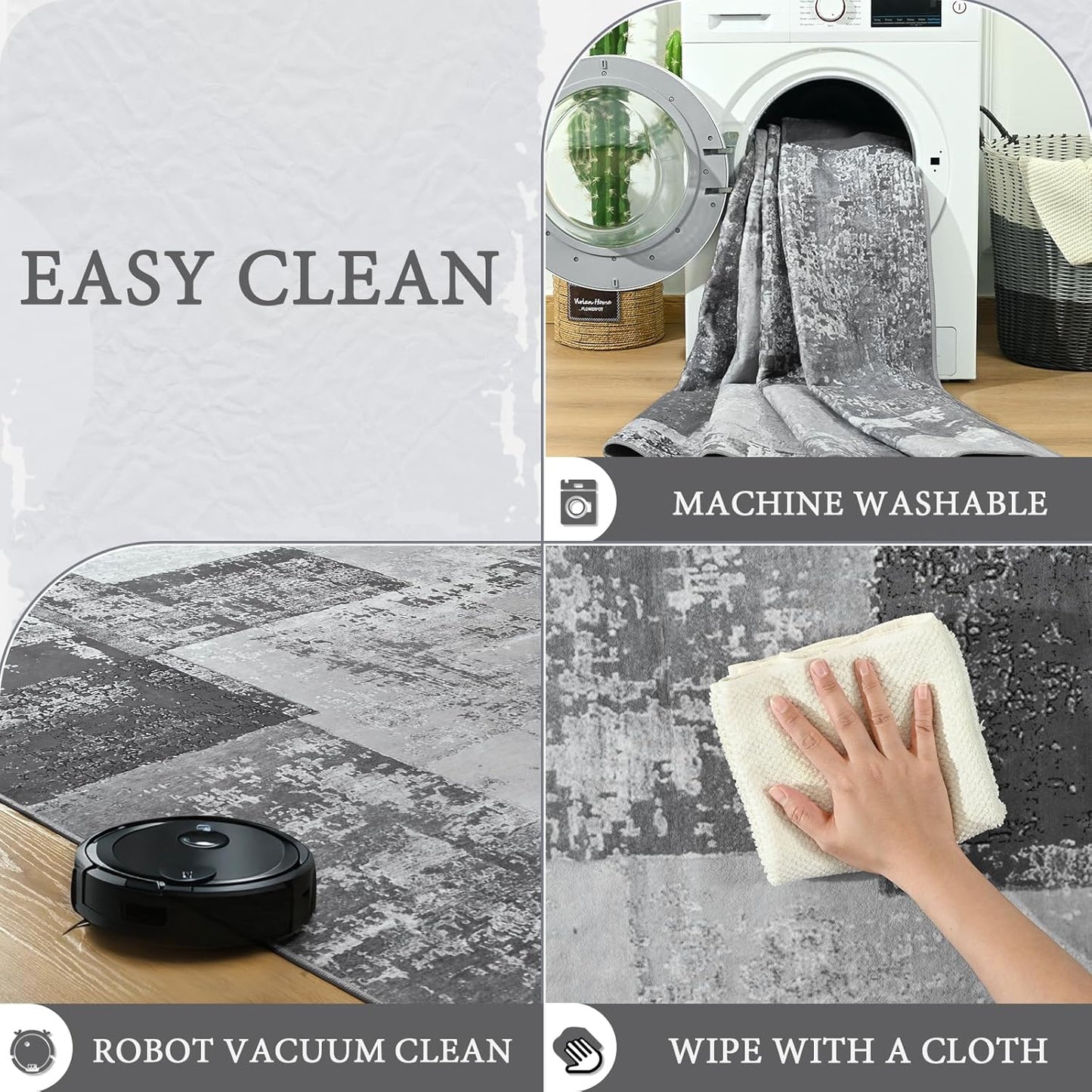 LOCHAS Washable Runner Rugs for Hallway, 2x8 Non Sip Soft Rug for Bedroom Entryway Kitchen Laundry Room, Long Abstract Carpet for Indoor Floor Bedside, Geometric Vintage Home Decor, Pet & kid Friendly