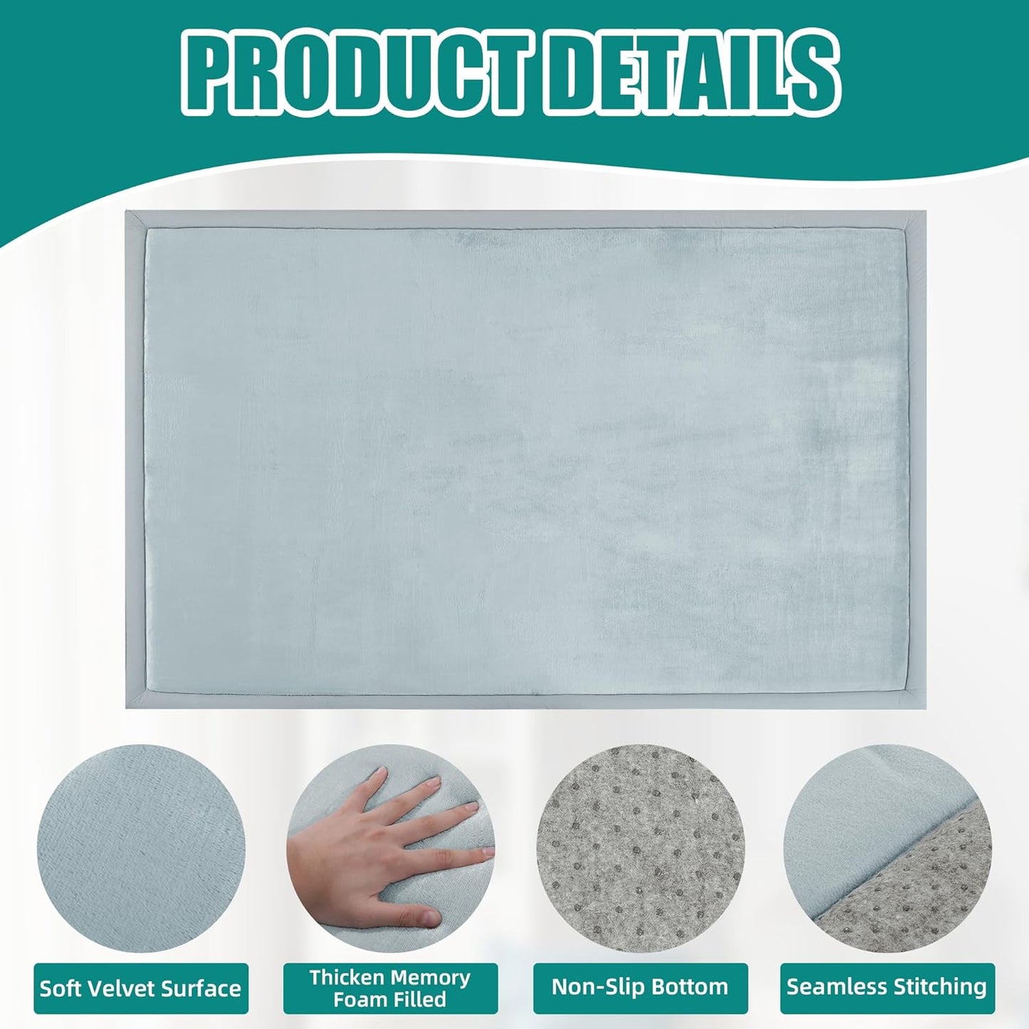 MABOZOO Extra Thick 1.3 Inch Baby Play Mat, 74 * 50 Inch Baby Floor Mat Memory Foam Playpen Pad for Babies, Toddlers, Infants, Playmat Crawling Cushion Activity Playmat for Indoor & Outdoor