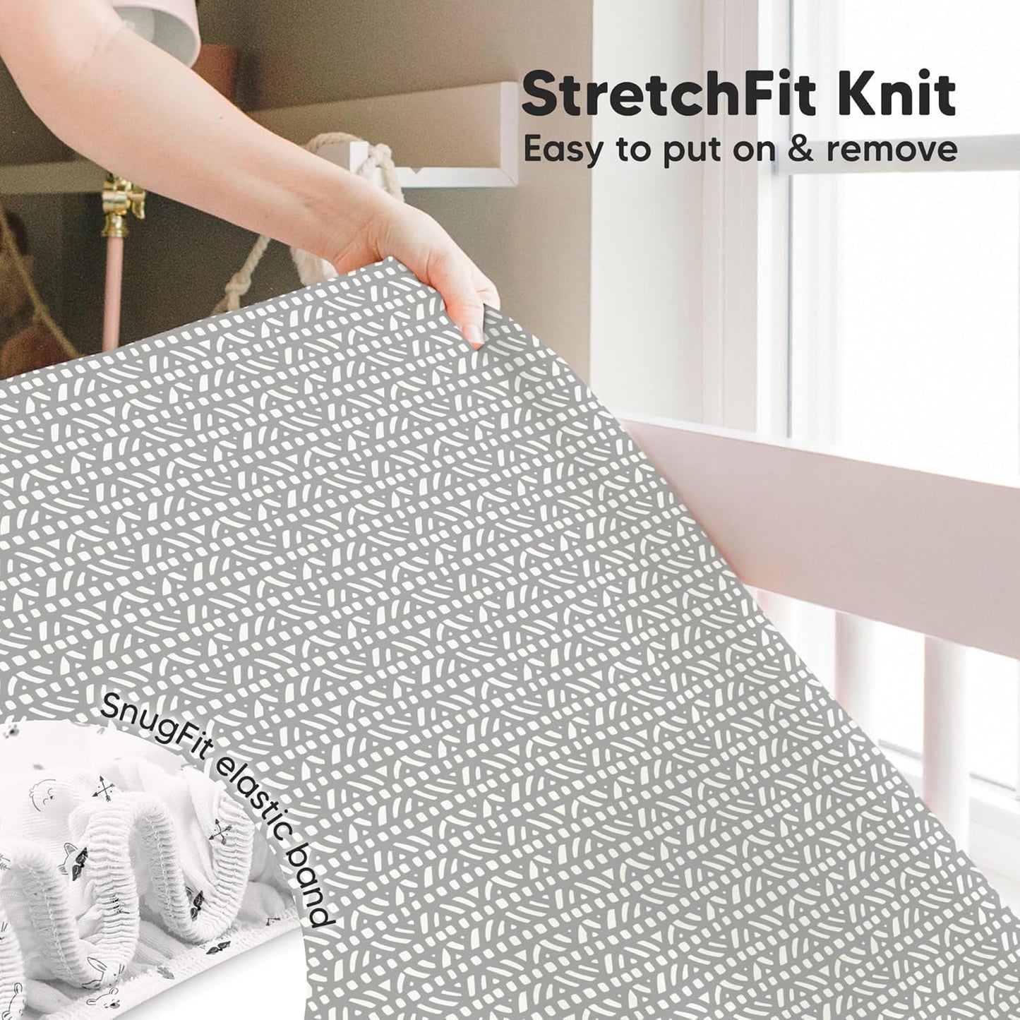 KeaBabies 2-Pack Baby Crib Sheets for Boys, Girls - 52x28 Viscose Derived from Bamboo Toddler Bed Sheets Neutral, Fitted Crib Mattress Cover for Standard Baby Bedding, Soft & Cozy (Nordic)