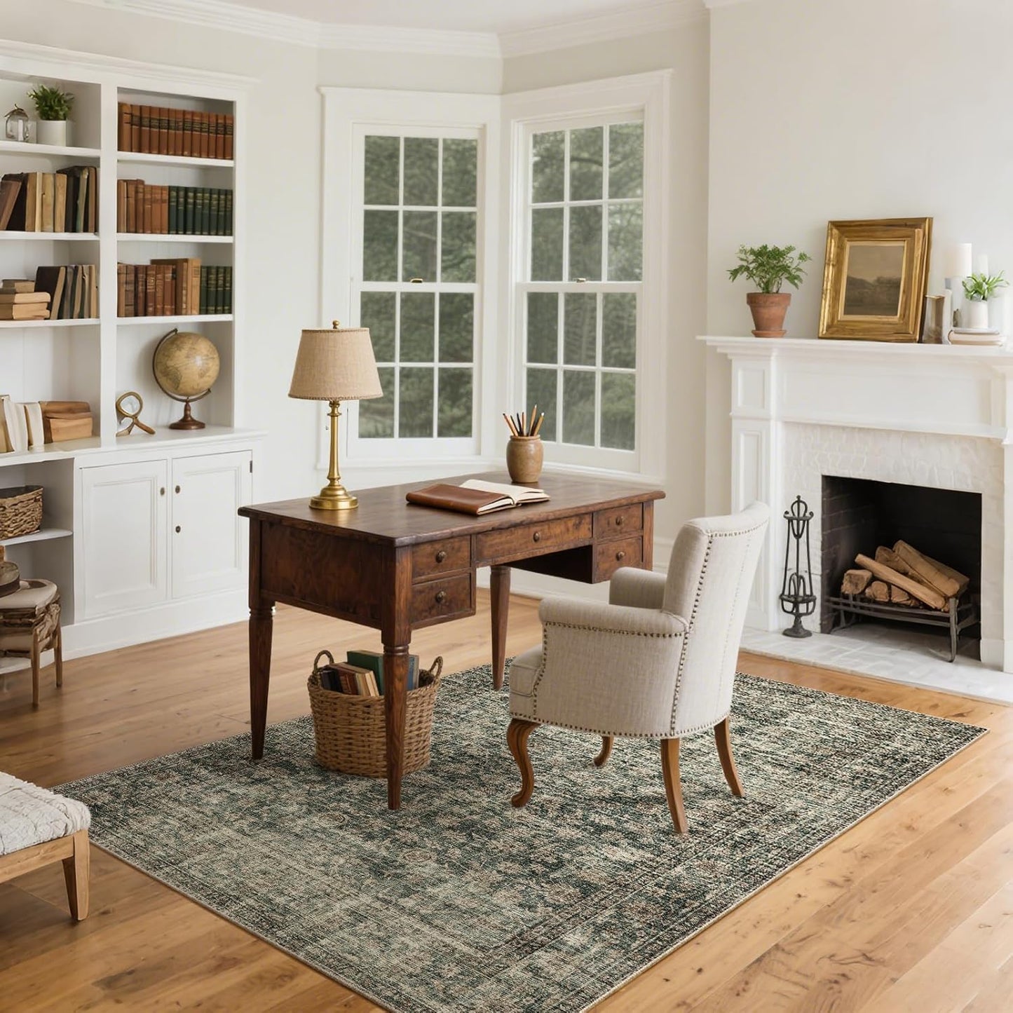 Machine Washable Throw Rugs for Entryway: Door Mat Indoor Entrance 4x6 Rug Boho Small Area Rug Non-Slip Low Pile Kitchen Rug for Front Door Indoor Entrance Entry Kids Room