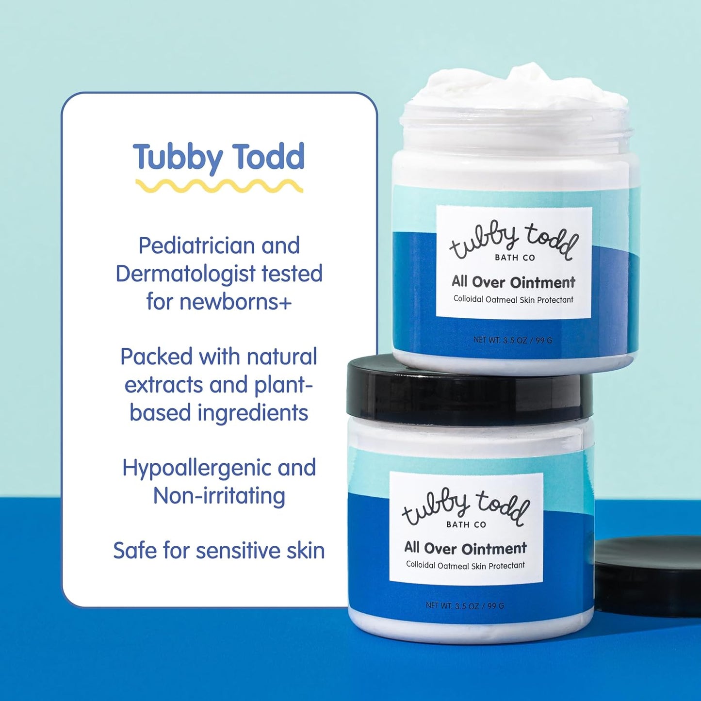 TUBBY TODD's Baby Body Wash & All Over Ointment Eczema Set - Gentle, Hypoallergenic Skincare for Newborns & Toddlers - 25oz, Lavender Rosemary