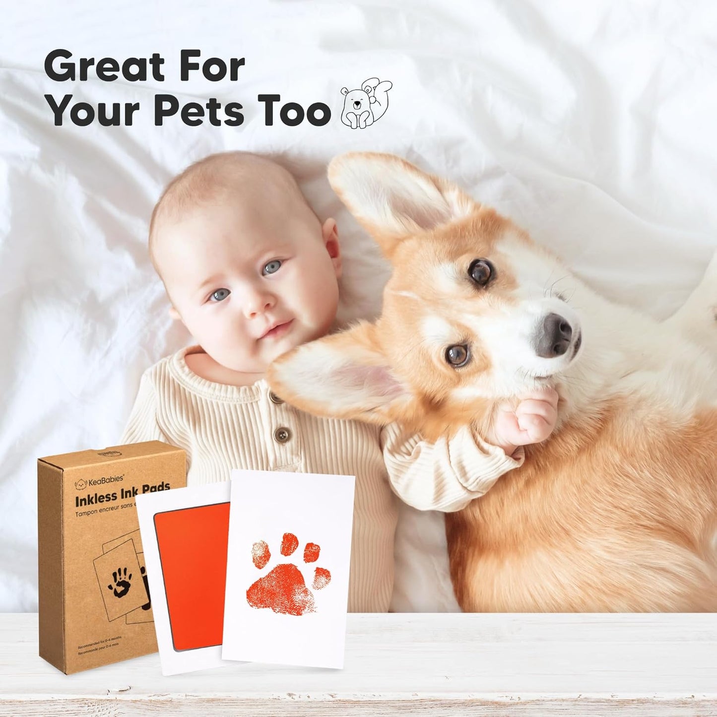 4-Pack Inkless Baby Hand and Footprint Kit - Mess Free Ink Pad for Newborn Keepsake, Dog Nose & Paw Print Kit, Clean Touch Ink Pad for Baby Hand & Footprints, Ideal New Mom Gifts (Autumn)