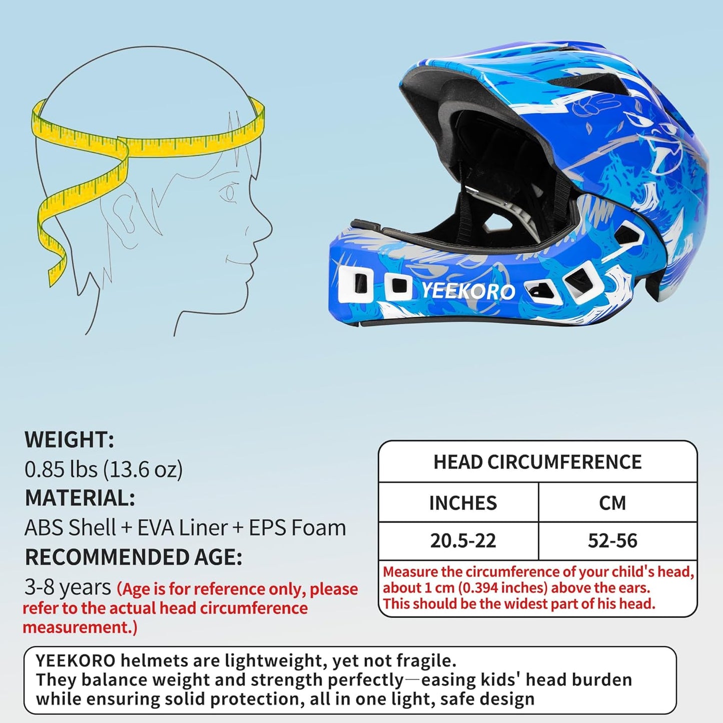 Kids Bike Helmet with Chin Guard, Adjustable Detachable Children’s Full Face Helmet for Girls and Boys, Cycling Helmets Skateboard, Scooter