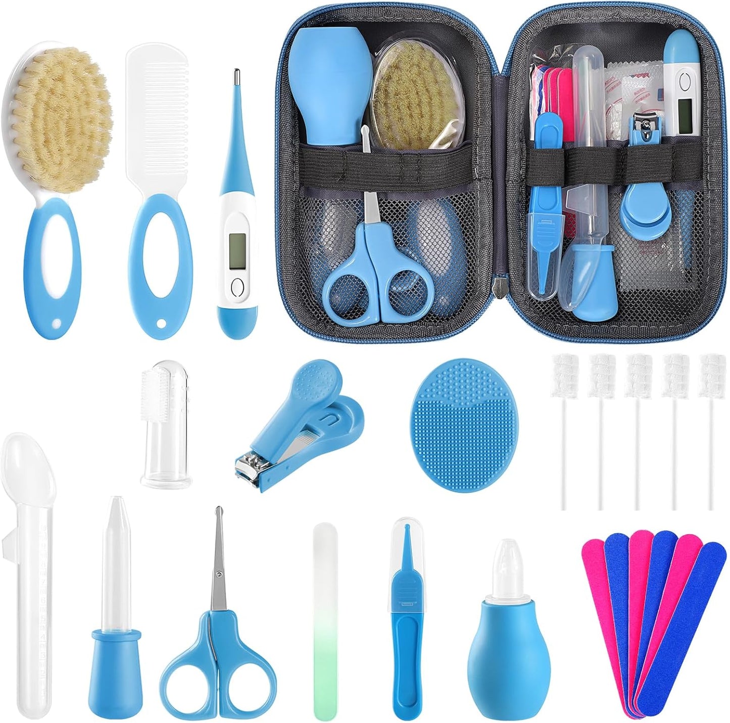 Baby Healthcare and Grooming Kit for Newborn Kids, 24PCS Upgraded Safety Baby Care Kit, Newborn Nursery Health Care Set, Baby Care Products