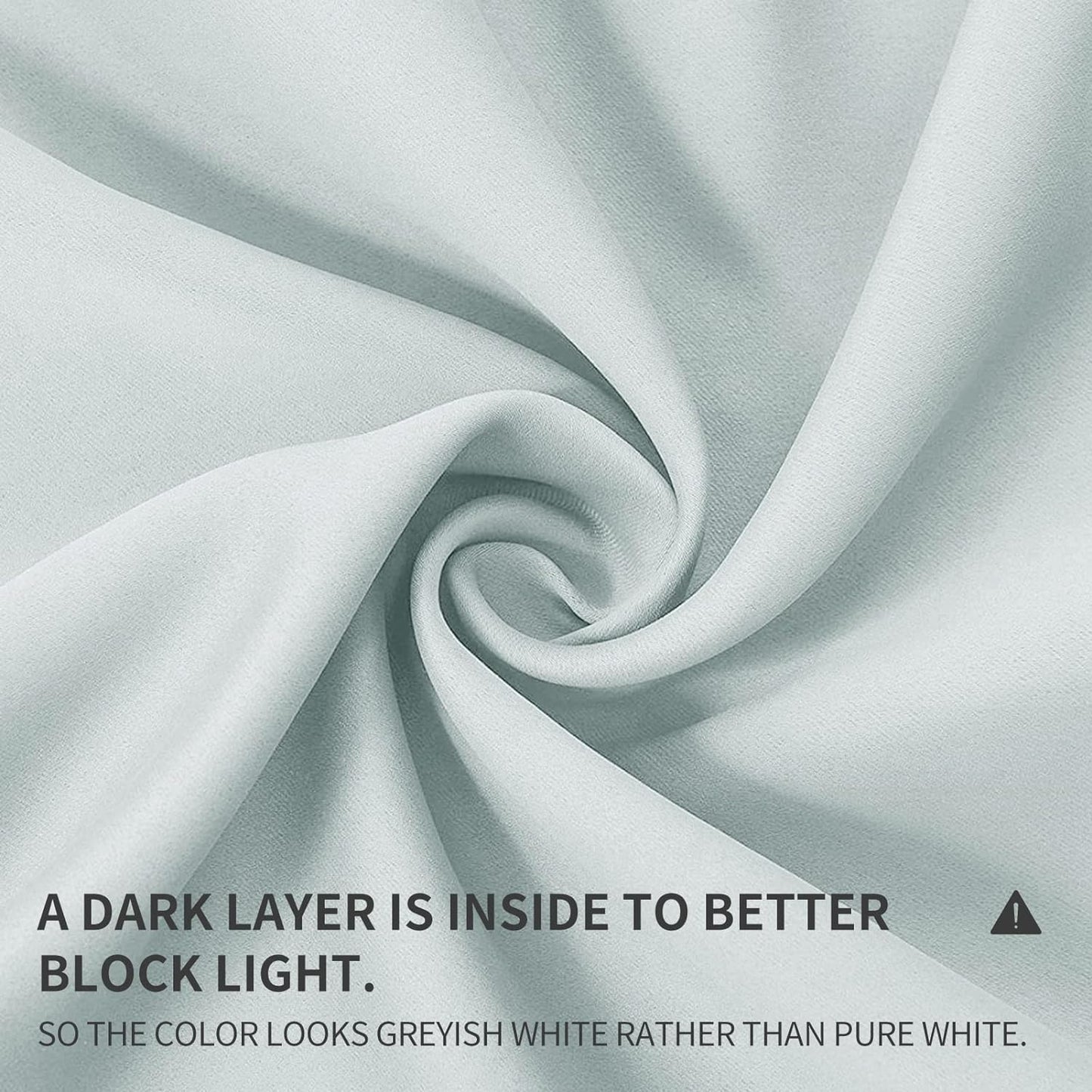 Joydeco White Curtains 90 Inches Long 2 Panels Set, Thermal Insulated Long Curtains& Drapes 2 Burg, Room Darkening Grommet Drapes for Living Room Bedroom Window (W52 x L90 Inch, Greyish White)