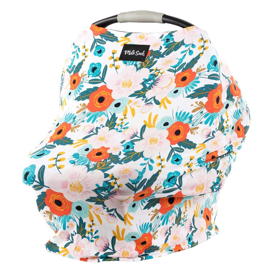 Milk Snob Original 5-in-1 Cover - Nursing Cover for Breastfeeding - Baby Car Seat Cover, Carseat Canopy & Stroller - Essential All-in-One Cover - Gift for Mom, Baby (Magnolia)