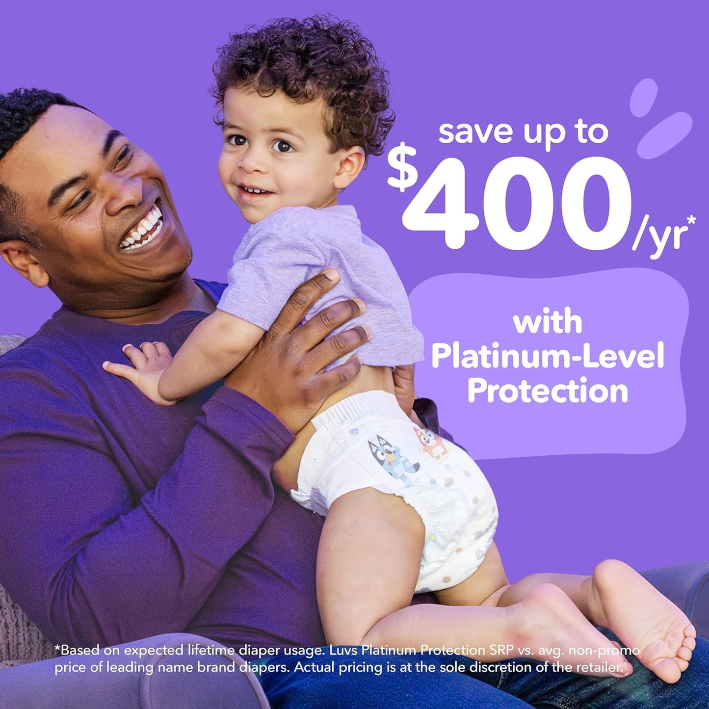 Luvs Size 4 Baby Diapers, Platinum Protection Bluey Diapers for Day & Night, Size 4, 198 Count (Packaging May Vary)