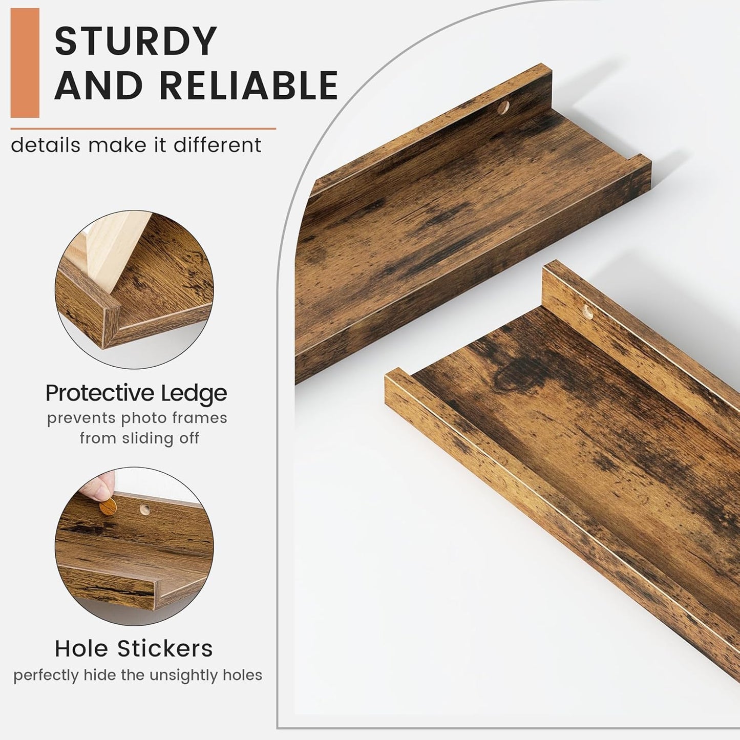 Floating Picture Ledge Shelves for Wall Set of 4, 48 Inch Wall Shelves with Lip Long Large Nursery Book Shelf for Toys Storage Kids Bookshelf Wall Mounted Living Room Bedroom Decor Frames