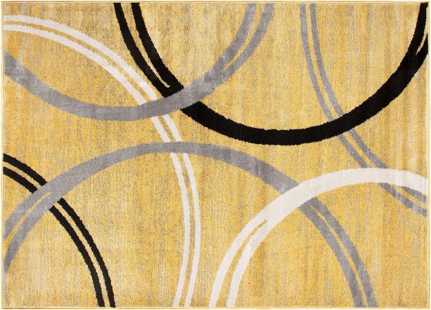 Rugshop Modern Wavy Circles Design Area Rug 2' x 3' Yellow