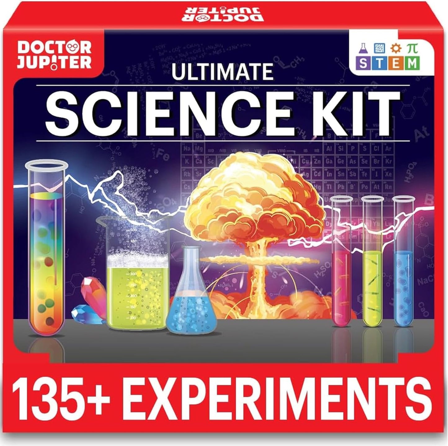 Doctor Jupiter Ultimate Science Kit, Chemistry Set for Kids Ages 8-10-12-14 | Birthday Gift Ideas for Boys & Girls 8,9,10+ Years Old| STEM Toy with 135+ Experiments| Learning & Educational Projects