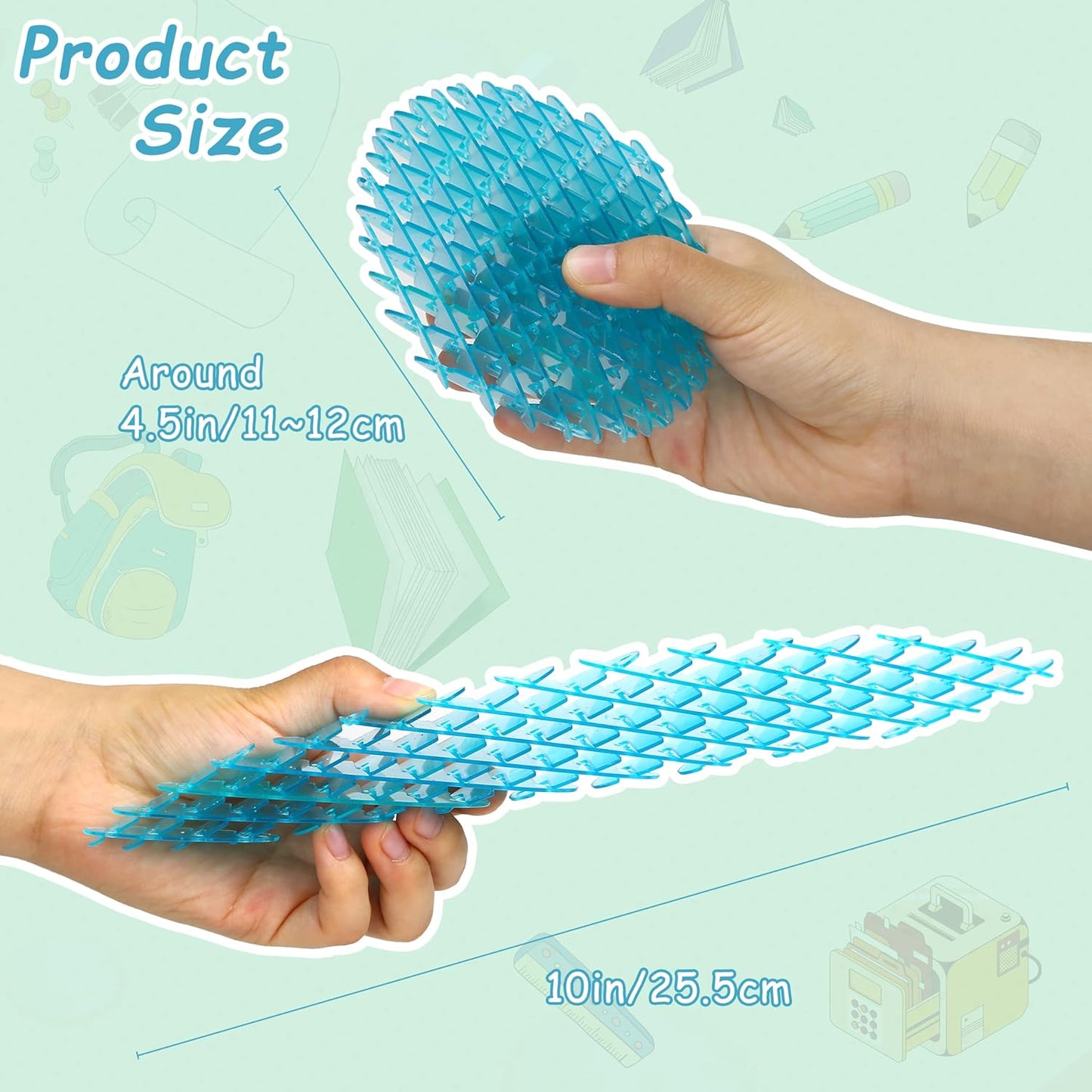 Fidget Worm Toy, 12*12CM 3D Elastic Fidget Toy Relieving Stress Boredom, Stress and Anxiety Relief Calming Fidgets Desk Toys for Adults,Ideal Gifts (Blue)