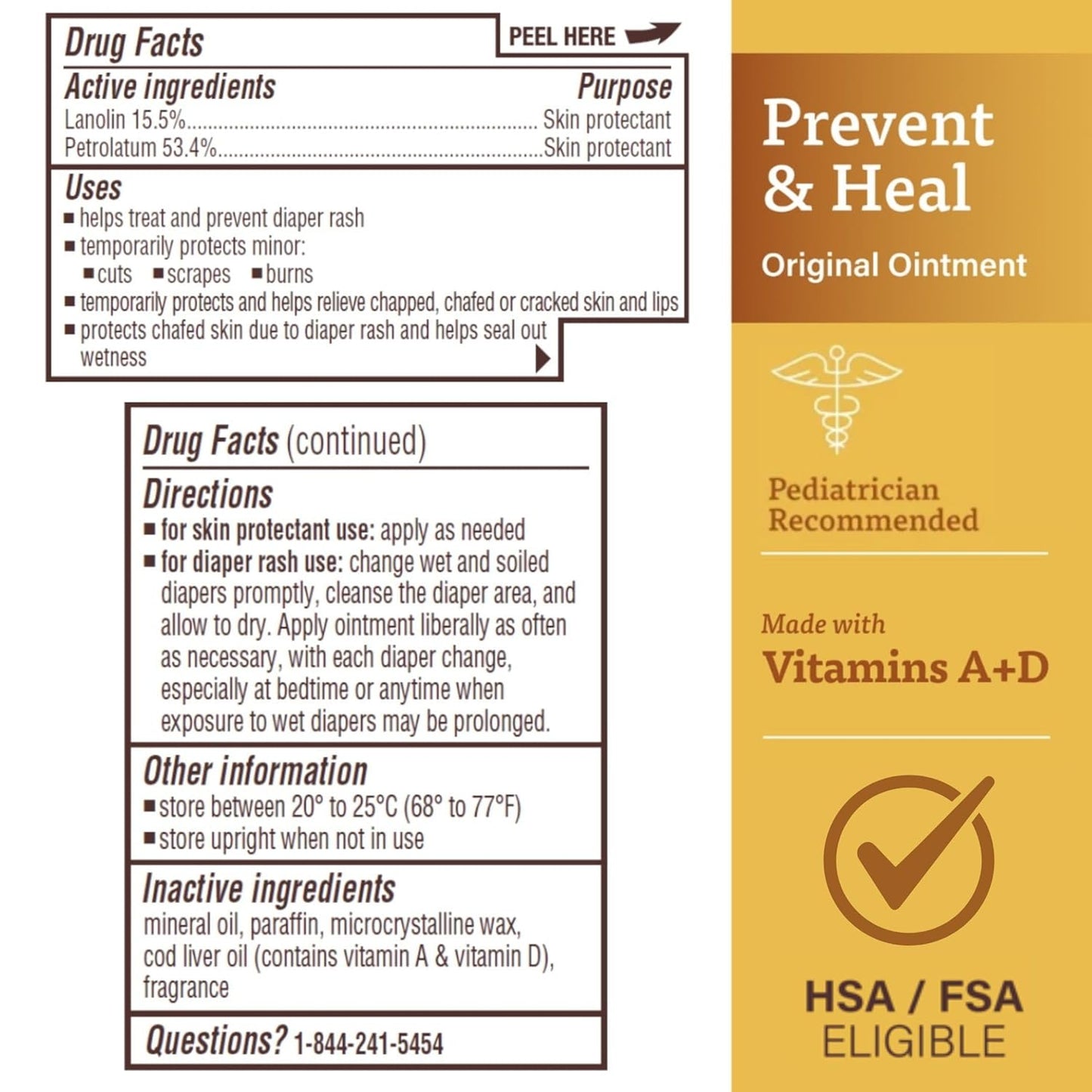 A+D Original Diaper Rash Ointment, Prevents & Protects Diaper Rash, Moisturizes & Heals Dry Skin With Vitamins A&D, 16oz Jar