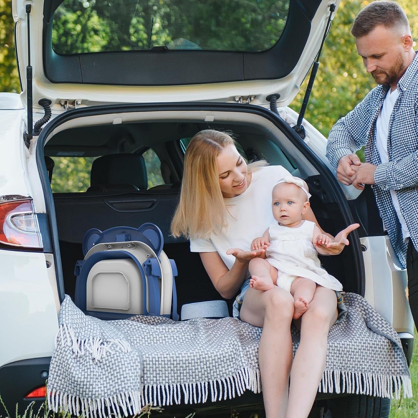 TPN Collapsible Baby Bathtub for Infants to Toddler with Real-time Temp Monitor+Floating Cushion,Foldable Baby Bath Tub Set Applicable 0-36 Month,Perfect Portable Travel Baby Tub for Newborns Boy