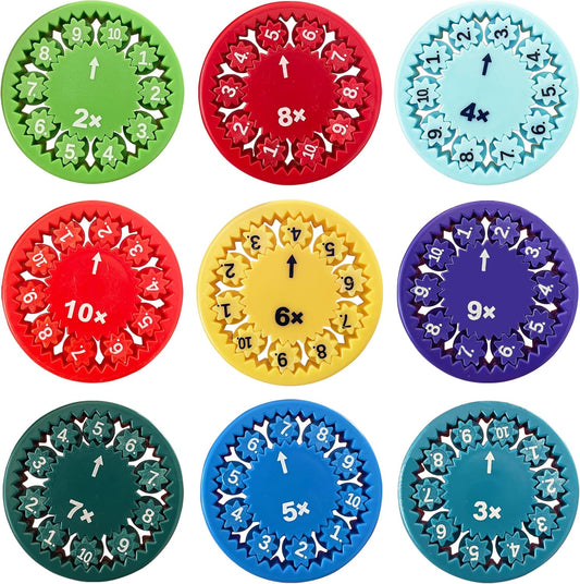 Math Fidget Spinners, Math Fact Fidget Spinners, Fidget Toys for Math Games, Learning & Education and Relieves Stress (Multiple Colors-9)