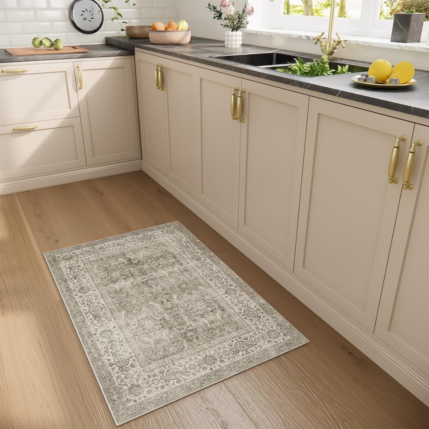 Machine Washable Small Rugs for Kitchen: Door Mat Indoor Entrance 2x3 Throw Rug Stain Resistant Non-Slip Low Pile Soft Carpets for Entryway Front Door Indoor Entrance Entry Bedroom