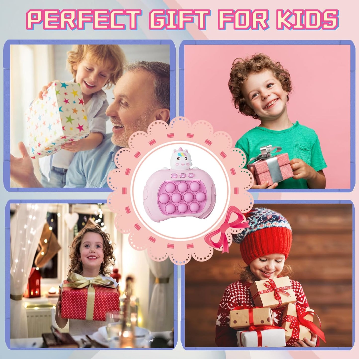 Creative Stress Relief Toys, Decompression Breakthrough Puzzle Pop Button Gopher Game Machine, Novelty Fidget Toys Party Favor Gifts for Kids Adults, Toy for 3+ Year Old (New Unicorn)