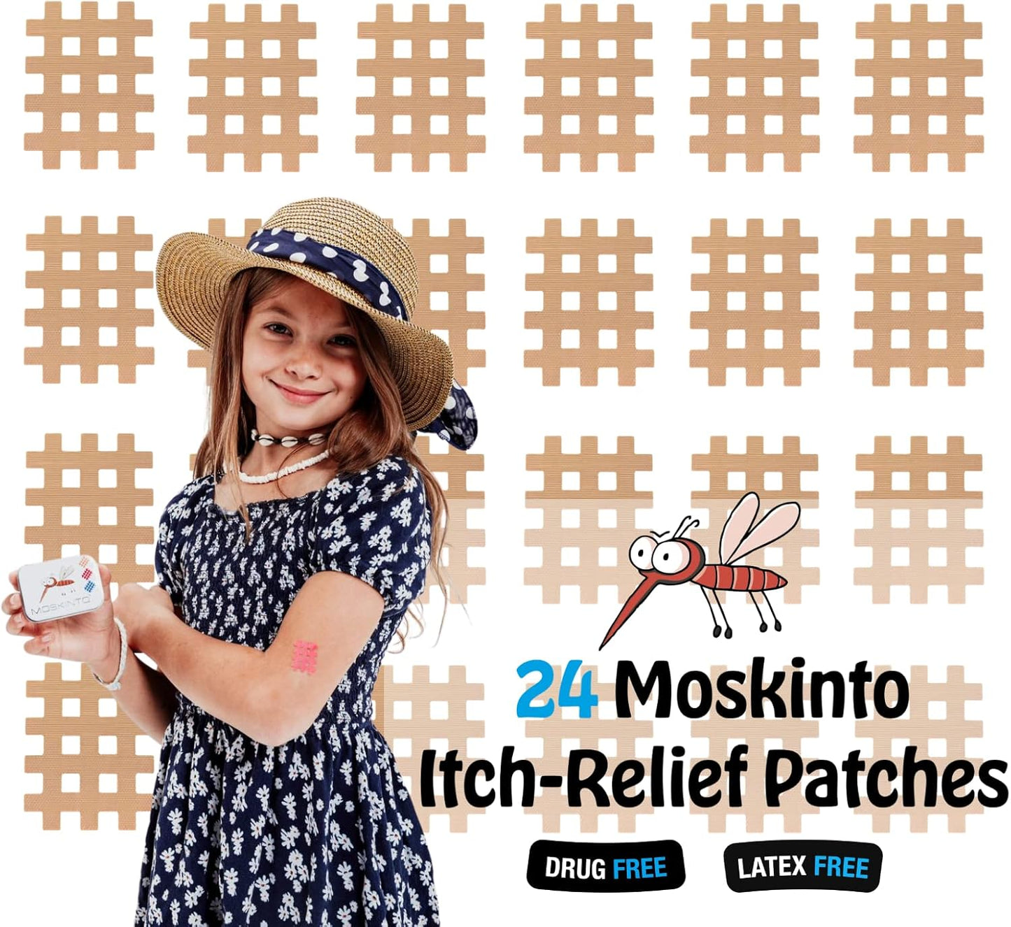 Moskinto The Original Itch Relief Patch, Mosquito Bite Patches for Kids and Adults, Instant Relief Natural Patches for Bug Bites, Travel Pack + Family Pack, Nude & Colorful Patches, 66 Count