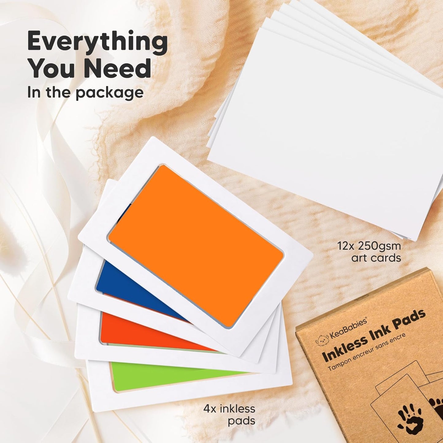 4-Pack Inkless Baby Hand and Footprint Kit - Mess Free Ink Pad for Newborn Keepsake, Dog Nose & Paw Print Kit, Clean Touch Ink Pad for Baby Hand & Footprints, Ideal New Mom Gifts (Fiesta)