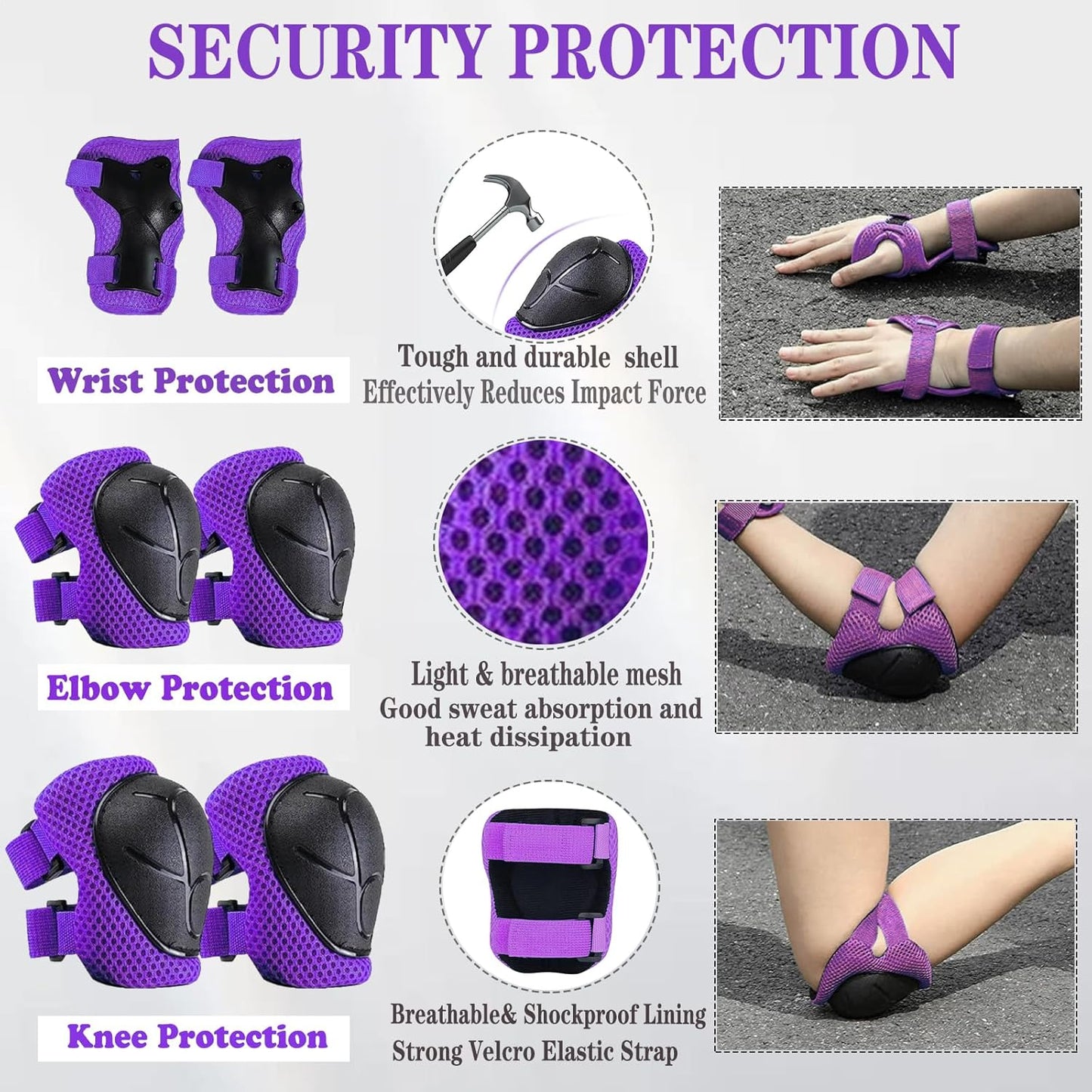 Kids Helmet,Toddler Skateboard Helmets for Ages 2-3-5-8-14 Years Boys Girls with Knee and Elbow Pads Wrist Guards fit Roller Skates,Skateboarding,Skating Scooter Adjustable Kids Helmet