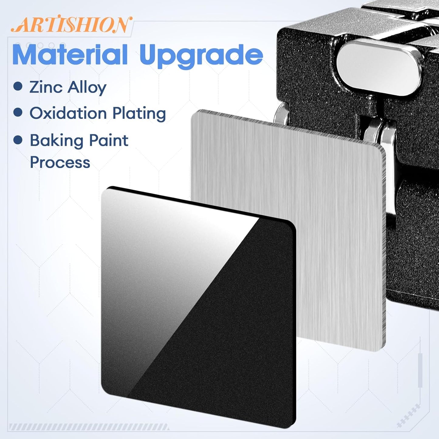 Fidget Cube, Zinc Aolly Metal Infinity Cube Fidget Desk Toy, Punk Style Design with Exquisite Case, Durable and Heavy Cool Gadgets, Adult Fidget Toys for Alleviate Stress and Anxiety(Black)