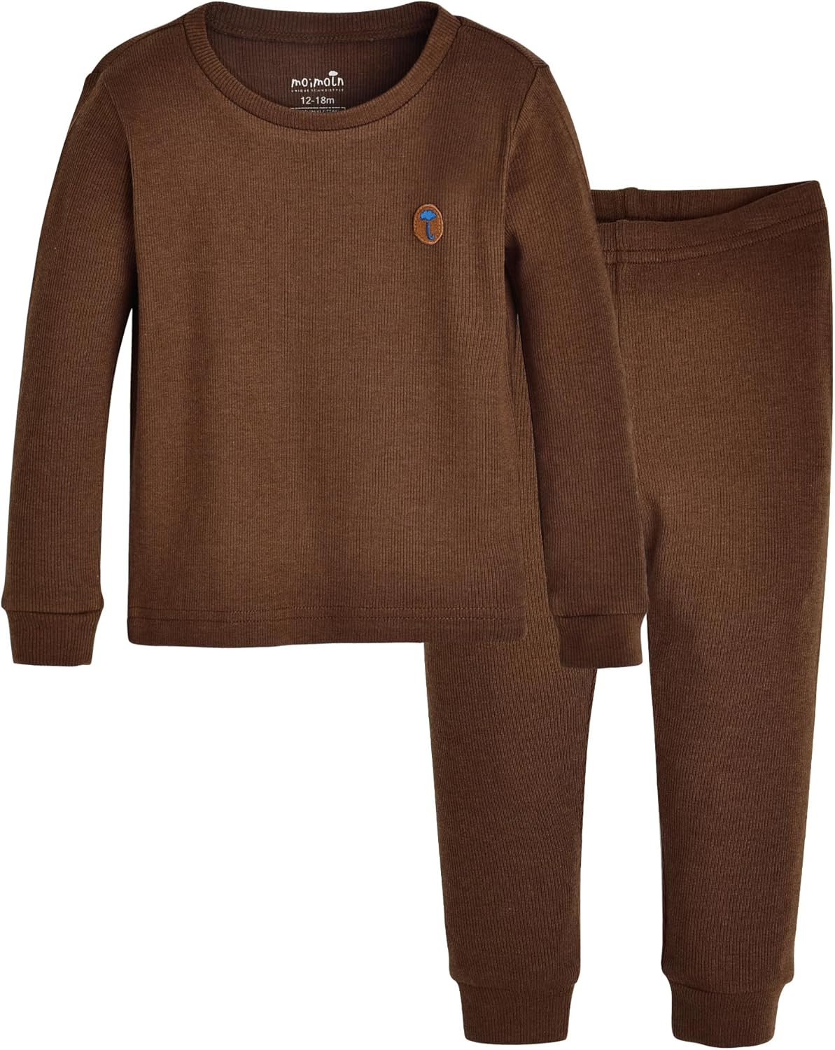 moimoln Pajamas Set 6M-5Y Solid Ribbed Unisex Baby & Toddler, Soft Viscose, Snug-Fit, Everyday Sleepwear