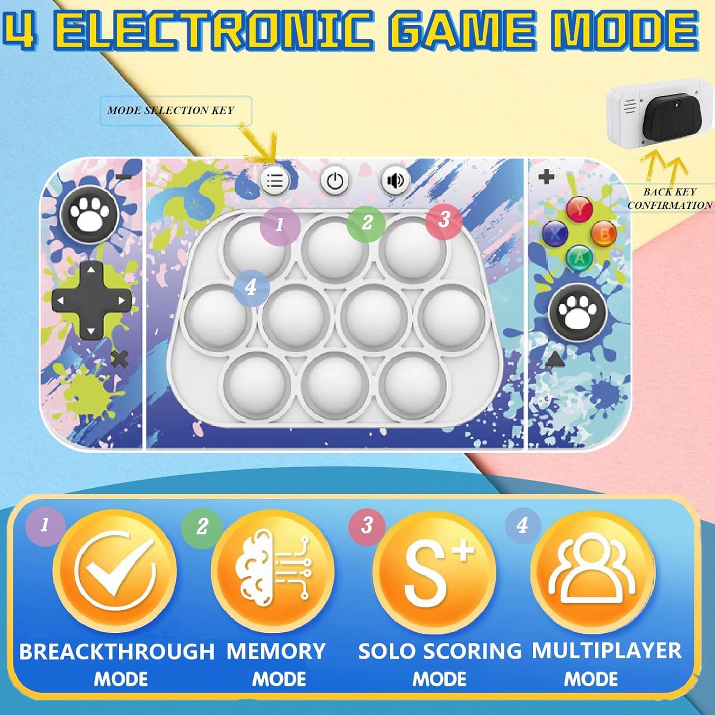 Creative Stress Relief Toys, Decompression Breakthrough Puzzle Pop Button Gopher Game Machine, Novelty Fidget Toys Party Favor Gifts for Kids Adults, Toy for 3+ Year Old (Camo)