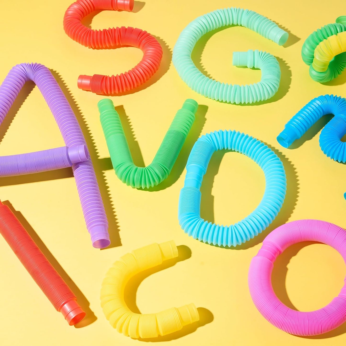 JOYIN 36 Pack Pop Tubes Sensory Toys (Large), Fidget Tubes Party Favors - 9 Colors, Connectable and Extendable for Stress Relief - Perfect for Party, Classroom Exchange, School Reward