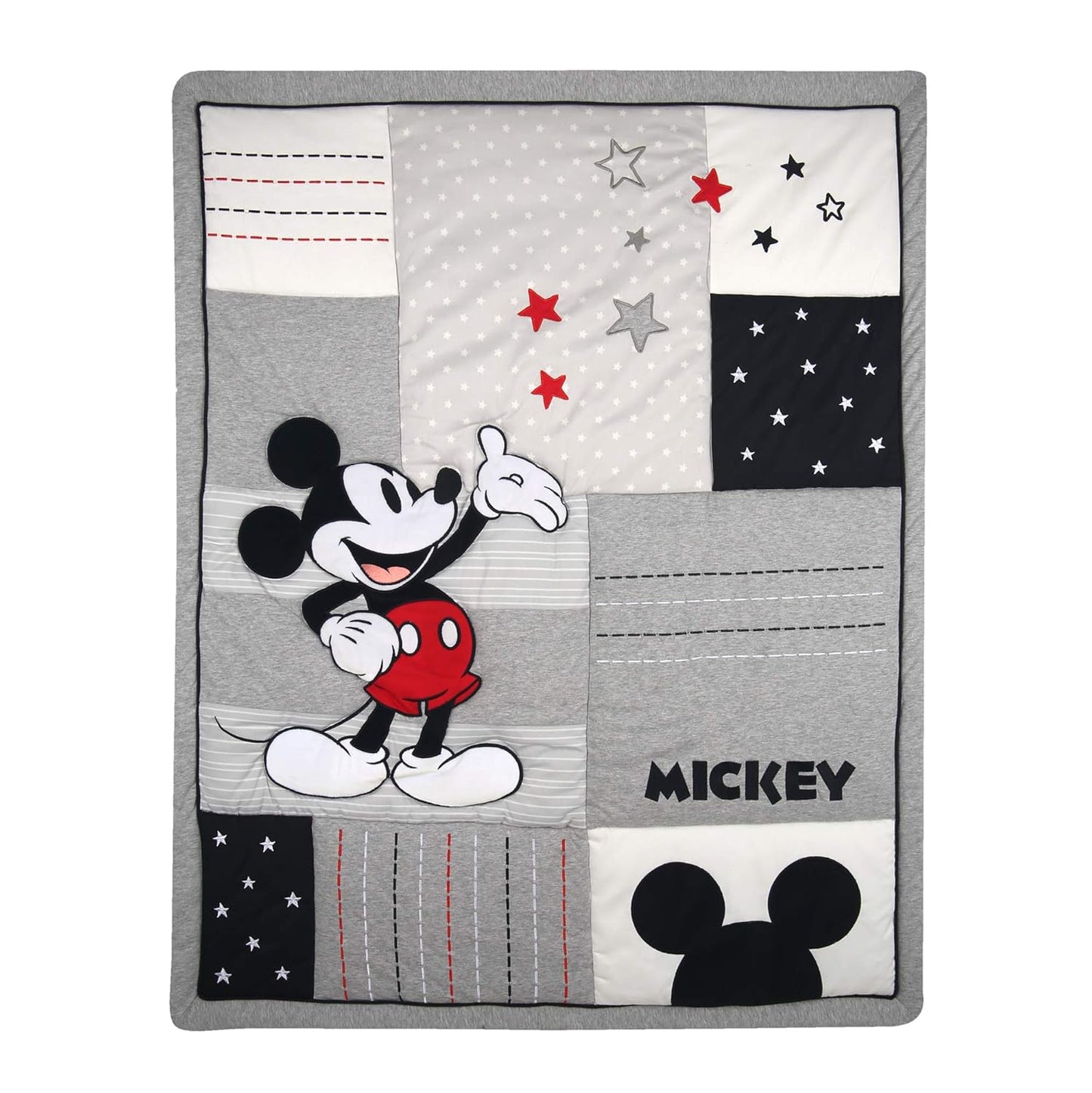 Lambs & Ivy Disney Baby Magical Mickey Mouse 3-Piece Crib Bedding Set - Gray