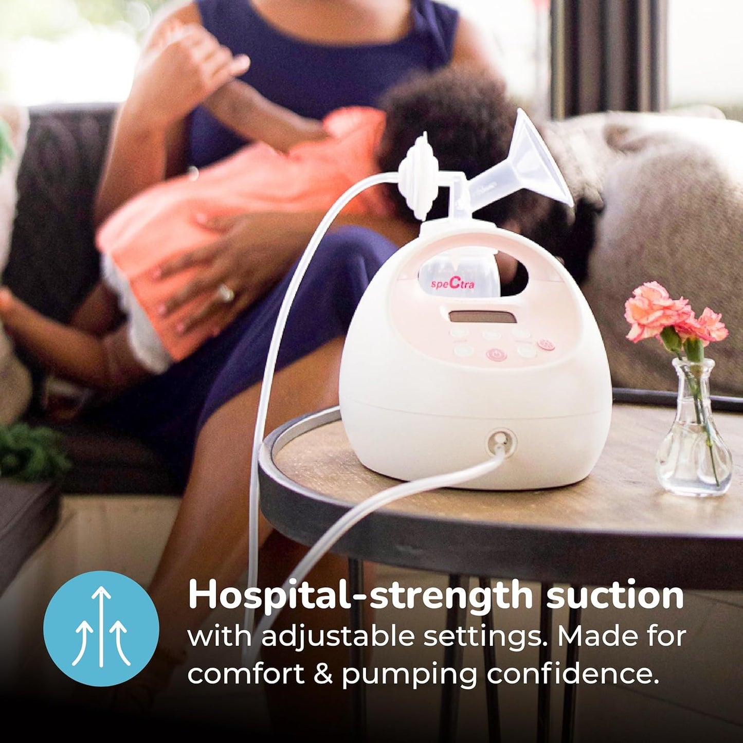 Spectra Baby S2 Plus Premier Electric Breast Pump with Grey Tote Premium Accessory Kit - 28 mm