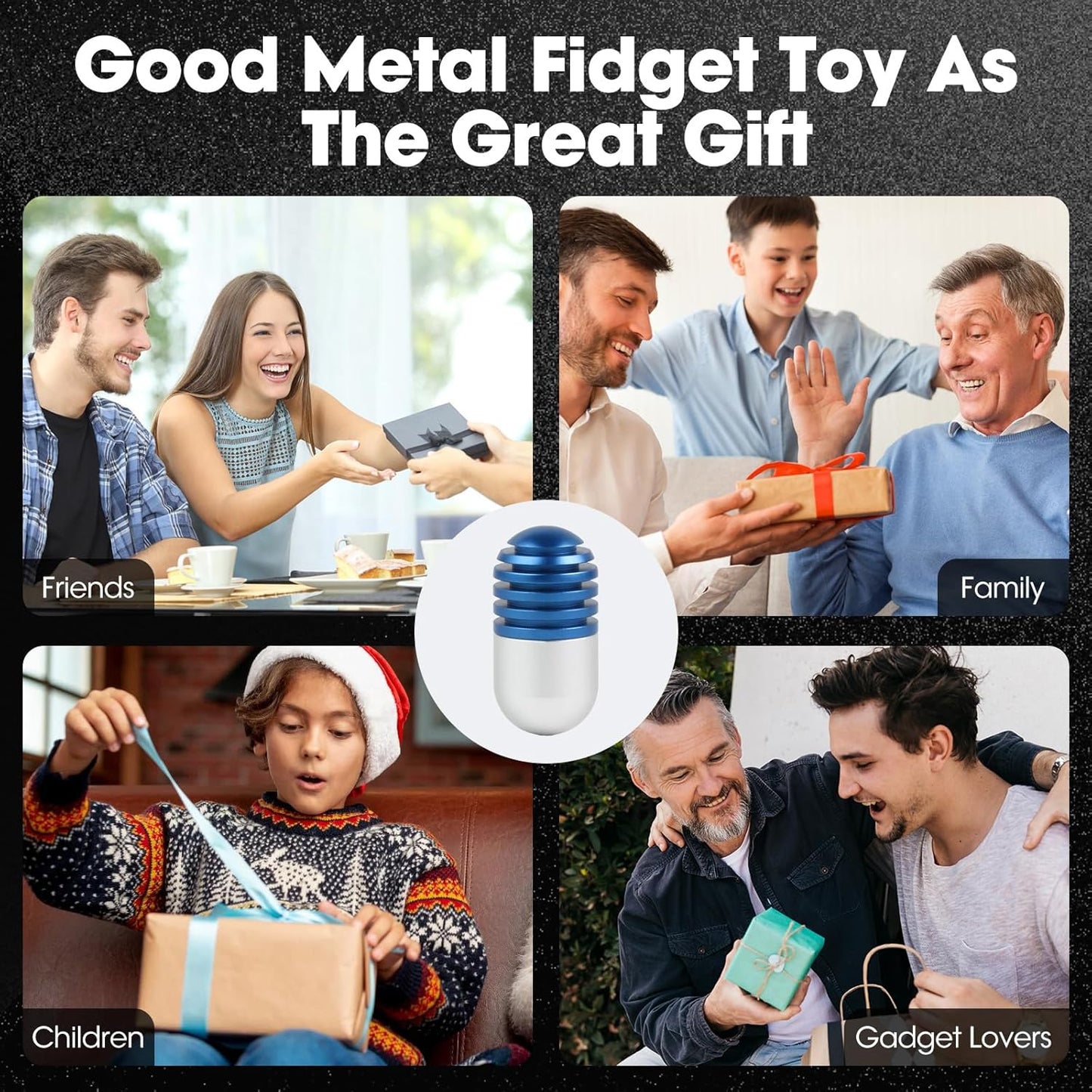 Fidget Toys Fidget Clicker Magnetic Metal Capsule Fidget Toys Fidget Slider, EDC Fidget Toy for Adults Teens, ADHD Anxiety Stress Relief Toys, Gift for Boyfriend, Husband and Father (Blue)