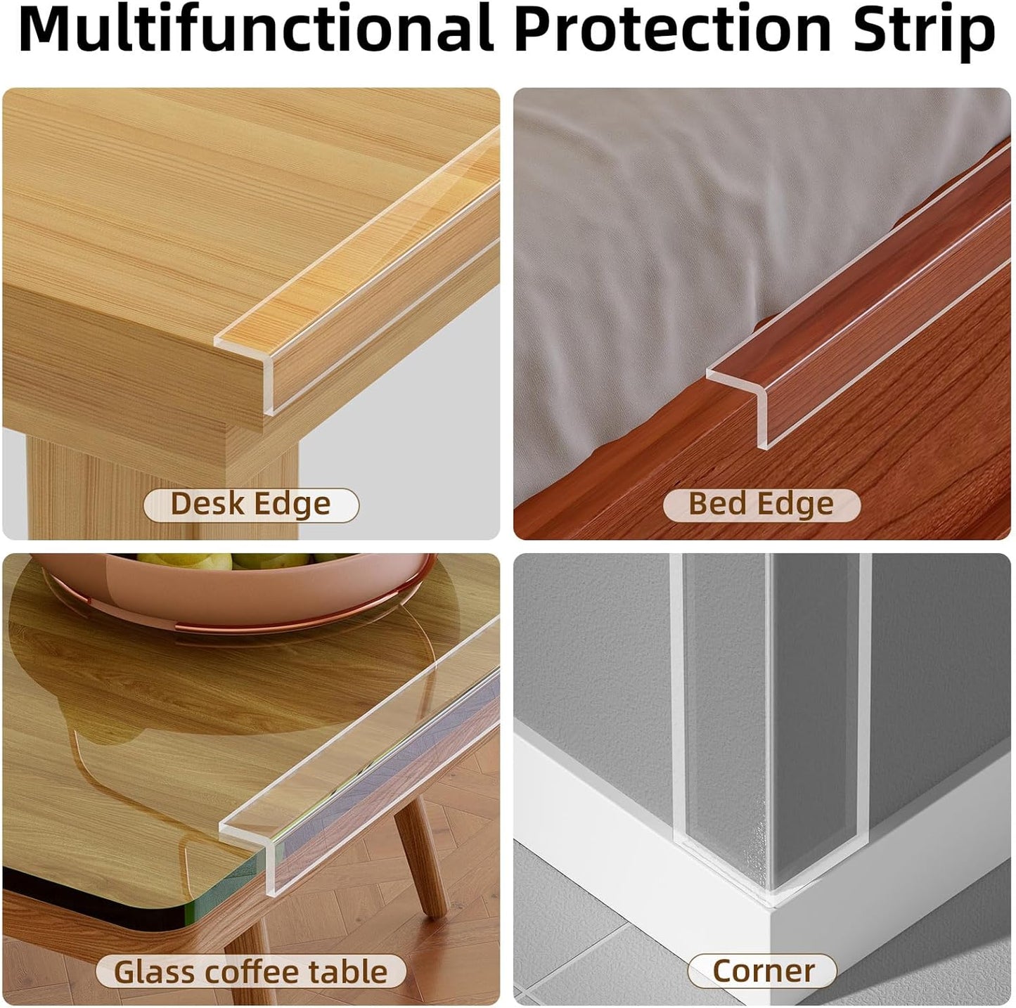 Clear Edge Protector,Safe Corner Protector, Anti-Sharp Edge Protector, for Furniture, Drawers, Tables, Cabinets 1.57inX9.84FT