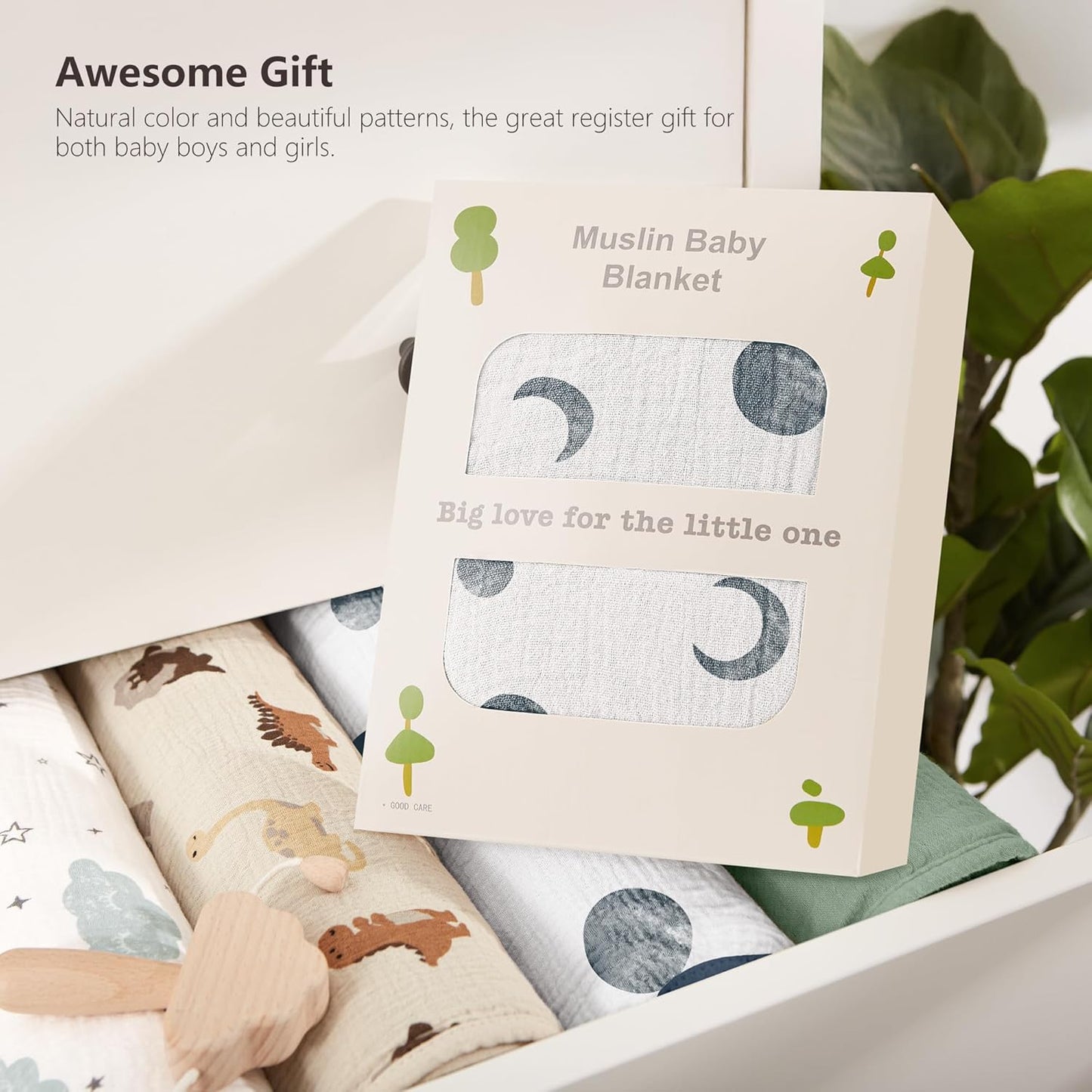 Susurration Baby Blanket for Unisex Boys Girls, Soft Nursery Minky Blanket with Muslin Cotton Front and Dotted Fleece Back, Receiving Blanket for Baby Newborn Infant, 30x40inch (Bluemoon)