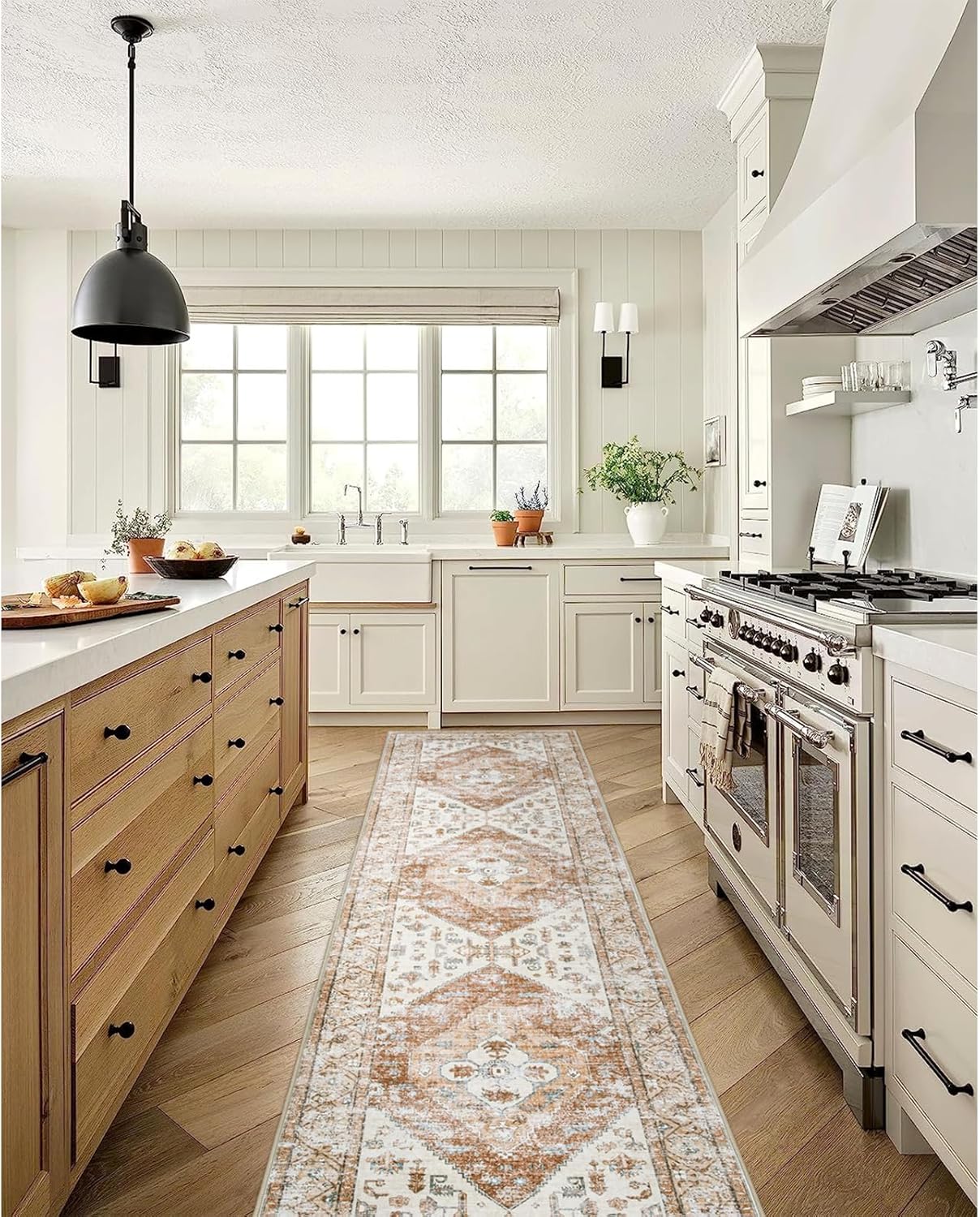 Lahome Boho Carpet Runners for Hallway 2x10 Washable Non-Slip Runner Rug Non-Shedding Lightweitht Long Kitchen Carpet, Oriental Distressed Print Floor Mat for Entrance Laundry Room Foyer