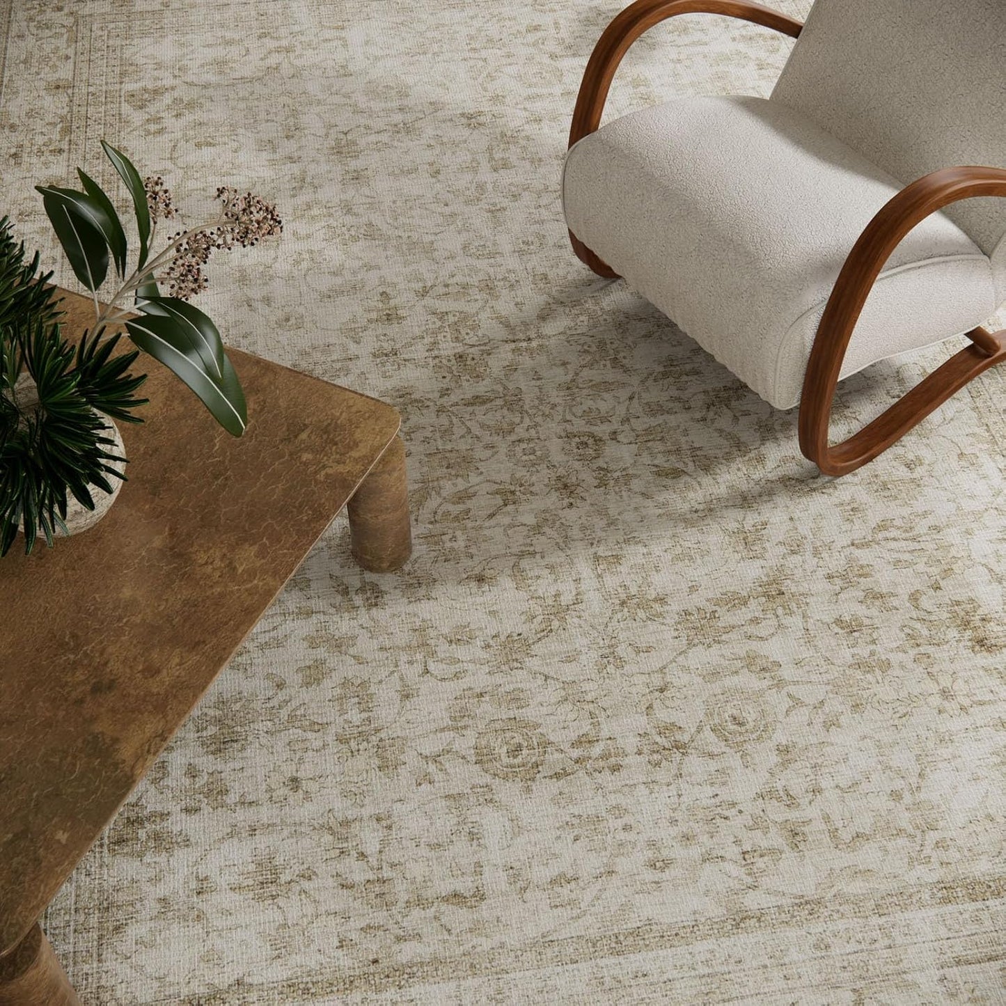 Machine Washable Rugs for Living Room: 9x12 Area Rugs for Bedroom Boho Vintage Rugs Stain Resistant Non Slip Low Pile Soft Lightweight Carpet for Kitchen Dining Room Farmhouse Nursery Kids Room