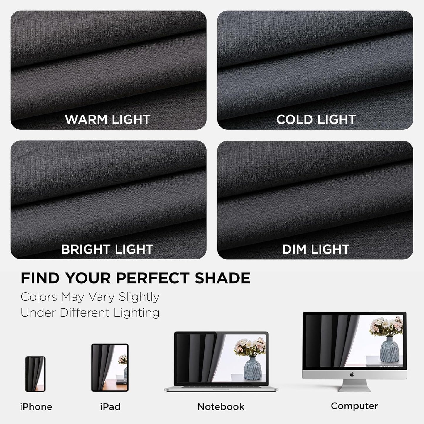 Joydeco Blackout Curtains 108 Inches Long for Bedroom, Thermal Insulated Black Out Curtains 2 Panels Set, Room Darkening Drapes for Living Room Window Rod Pocket Back Tab (W52 x L108 Inch, Dark Grey)