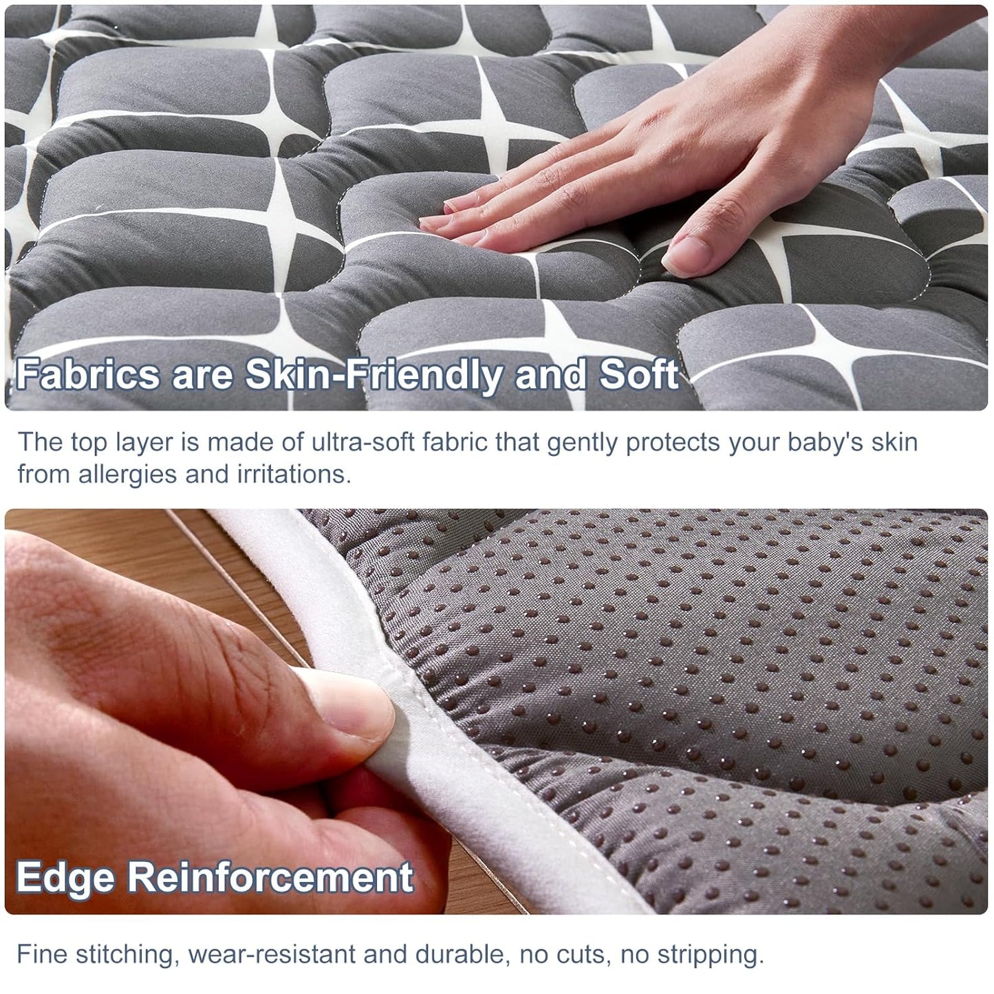 Vibe bear Baby Play Mat 71" X 59", Premium Thicker Foam One-Piece Crawling Mat, Extra Large Anti- Slip Crawling Mat Activity Playmats for Babies,Toddlers, Infants, Play & Tummy Time