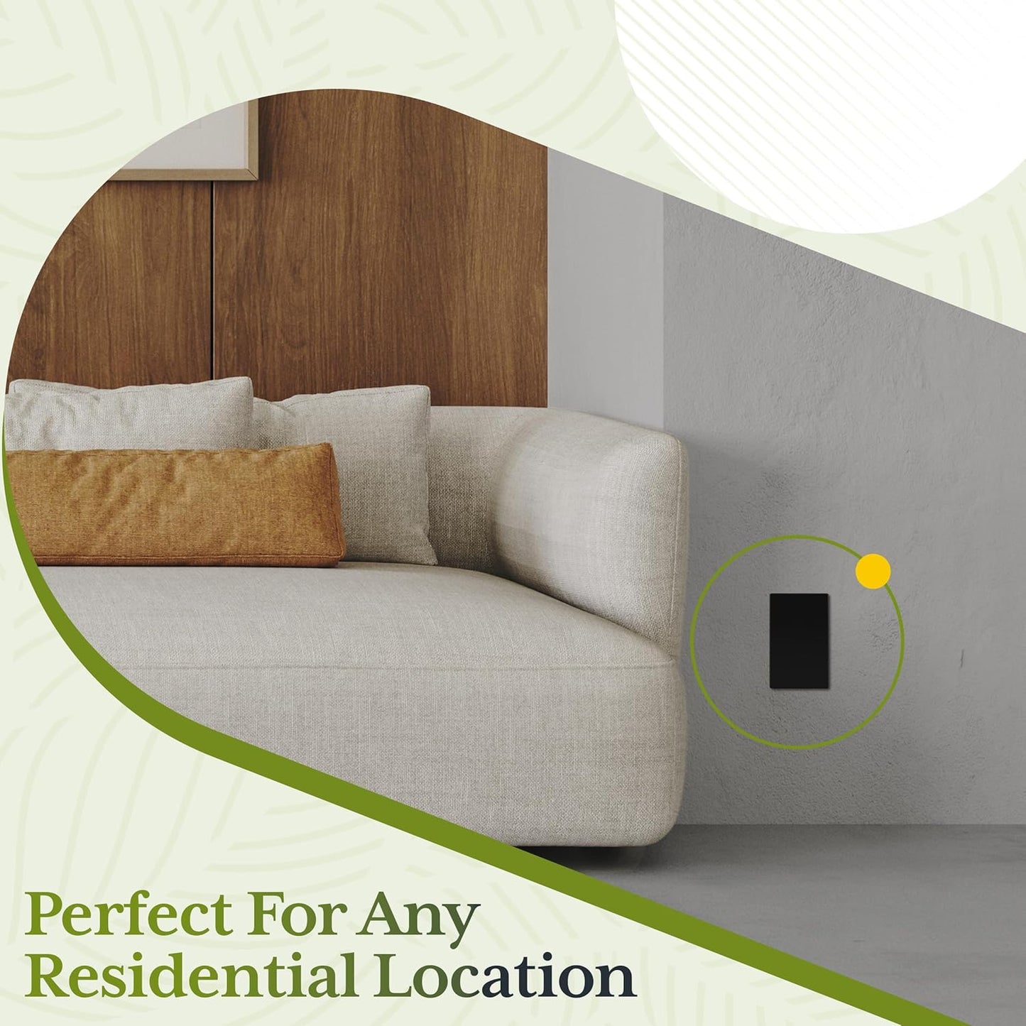 TG Mid-Size Screwless Blank Wall Plate, Child Safe Blank Device Outlet Cover, Medium Size 1-Gang 4.88" H x 3.11" L, Polycarbonate Thermoplastic, UL Listed, SP-MB1-BK, Black (1 Pack)