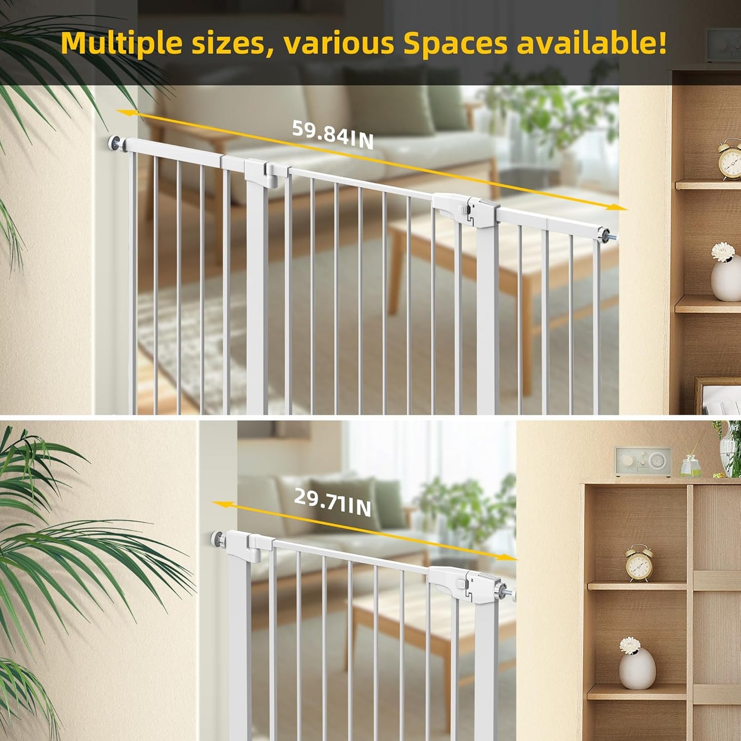 Easy Step Walk-Thru Baby Gate – Adjustable Safety Gate for Babies & Pets, Pressure Mount Kit, Includes Wall Cups & Extensions – 29.7 to 48.8W x 30.5H inches, CPC Certified