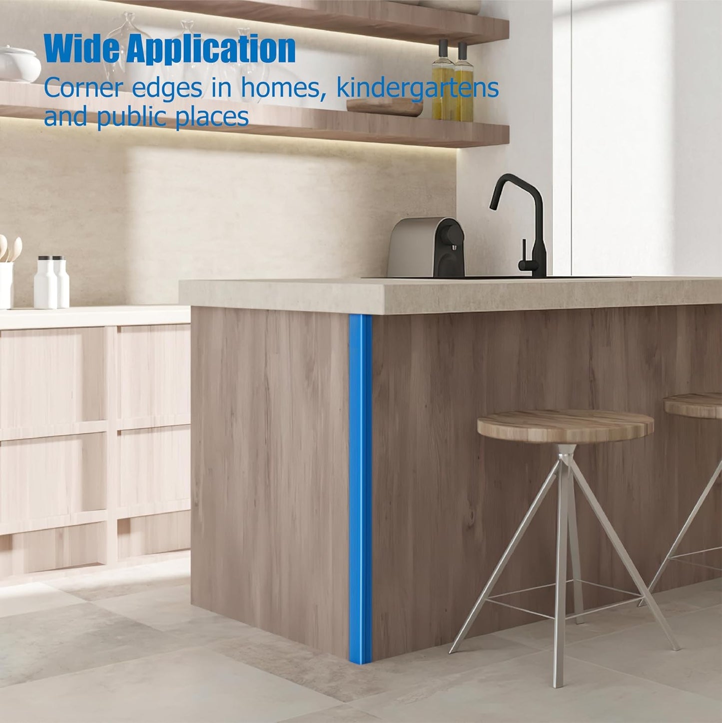 Wall Corner Protectors 4 Pack,1.57x1.57x23.62x0.12 inch PVC Double Side Proof Corner Guards for Sharp Edges, Self-Adhesive Corner Protectors for Home, Kindergarten,Thickness-3mm(0.12 in)