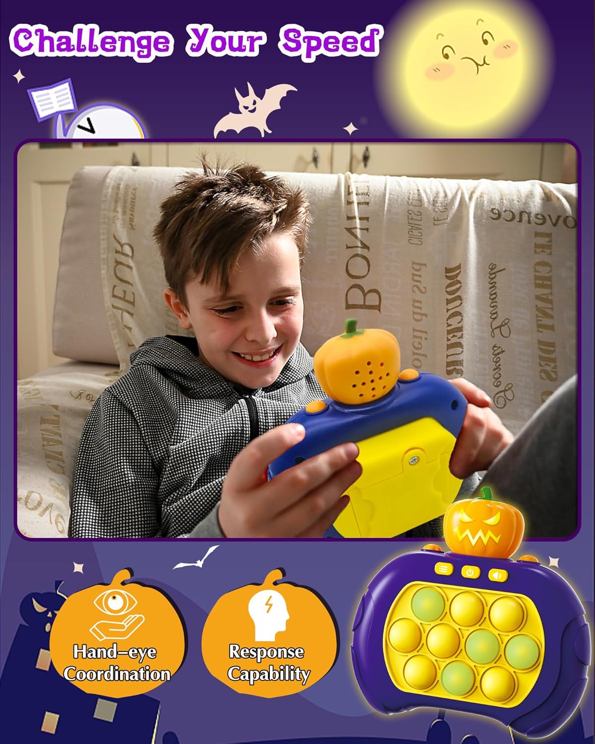 Fast Push Game Handheld Game for Kids 6-12, Sensory Fidget Toys for Kids 8-12, Birthday Gifts for 6 7 8 9 Year Old Boys & Girls & Teens