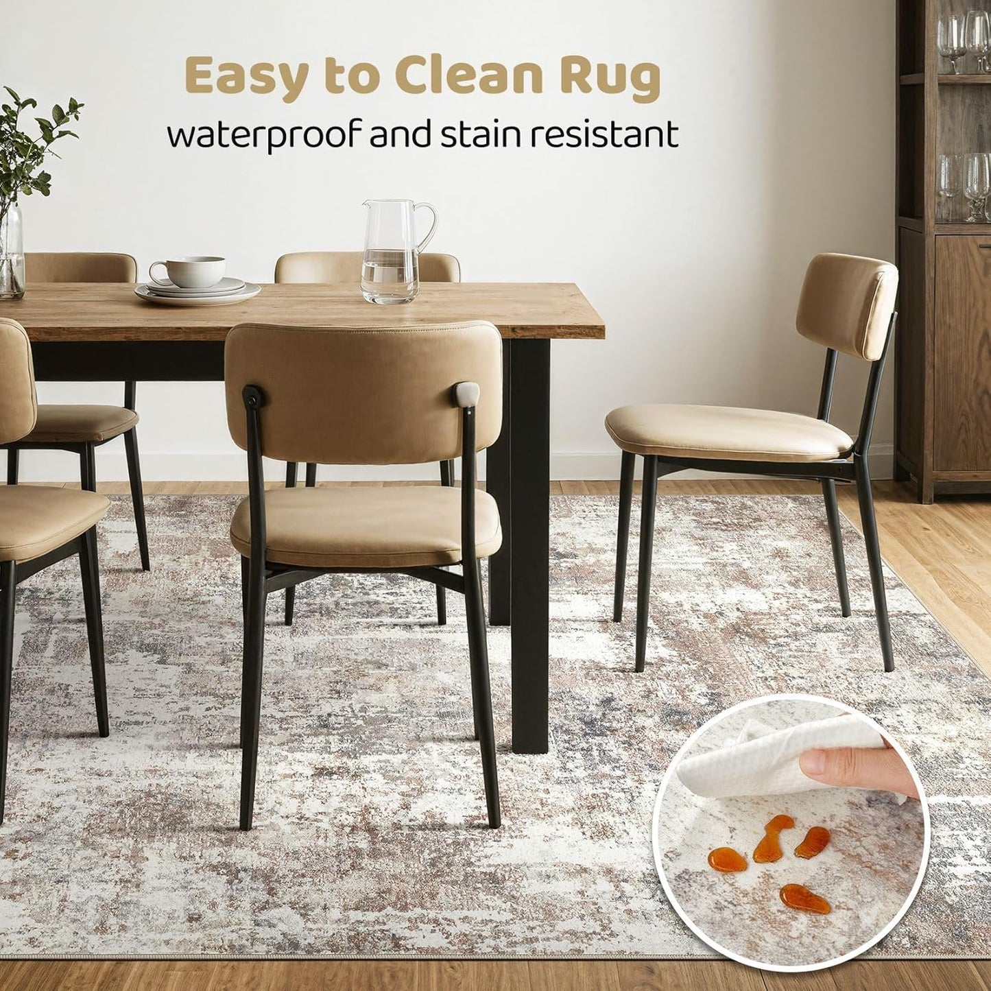 7x10 Area Rug Living Room: Washable Large Abstract Modern Soft Rugs Stain Resistant Indoor Floor Non-Slip Accent Carpet for Young Career Worker Aged 25-34 - Bedroom Playroom Office Dining Room