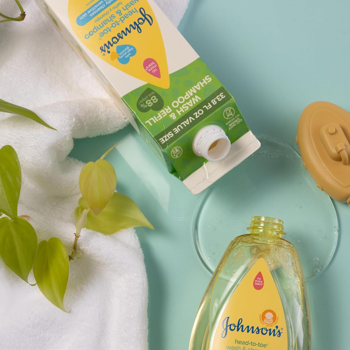 Johnson's Head-To-Toe Gentle Body Wash & Shampoo for Baby's Sensitive Skin & Hair, Tear-Free, Sulfate-Free & Hypoallergenic, Value Size Refill, 33.8 fl. oz (Pack of 2)