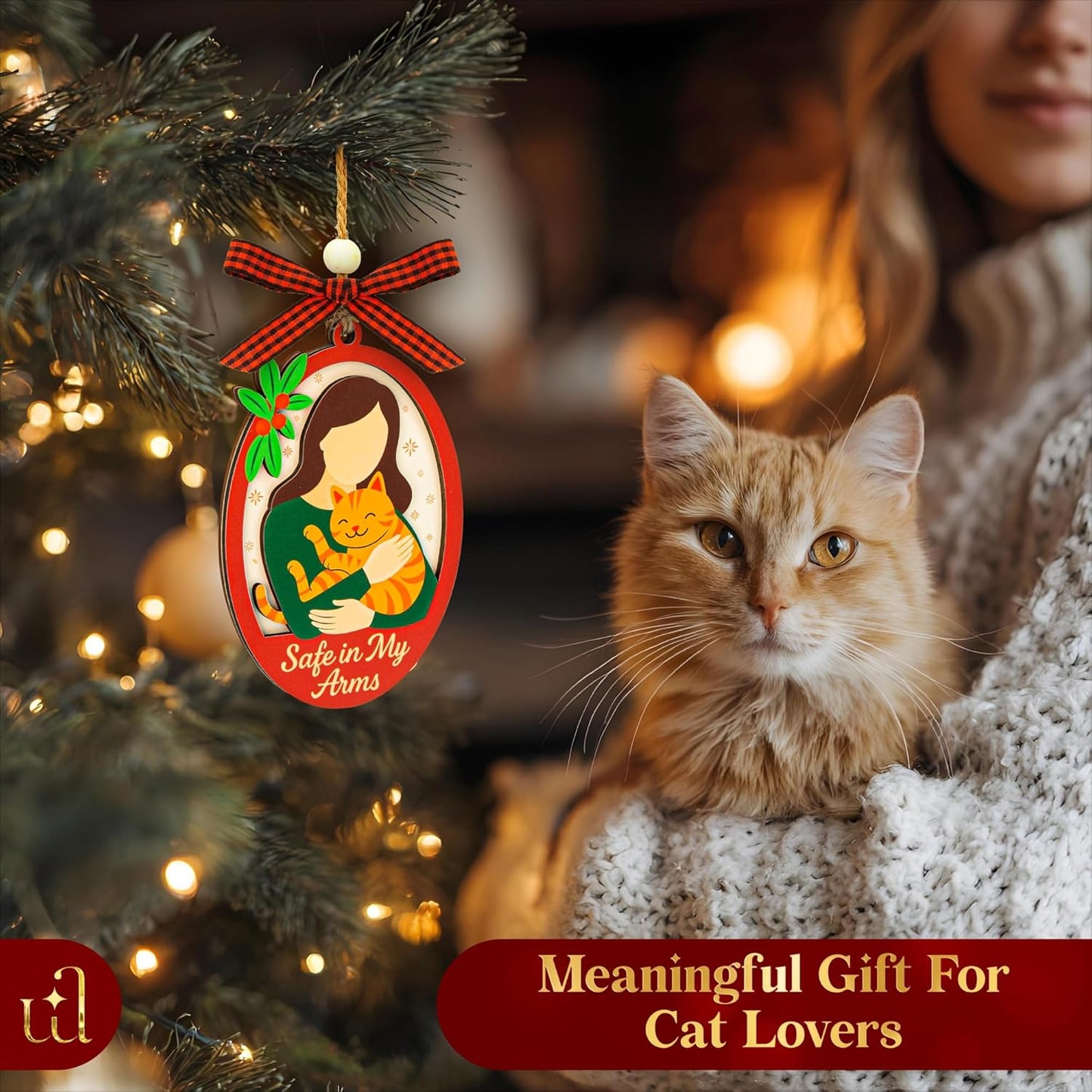 Cat Memorial Gifts for Loss of Cat Ornament - Bereavement Gifts for Loss of Cats Sympathy Gift, Pet Remembrance Keepsake Gift for Cats Lover Christmas Ornament for Xmas Tree Decorations