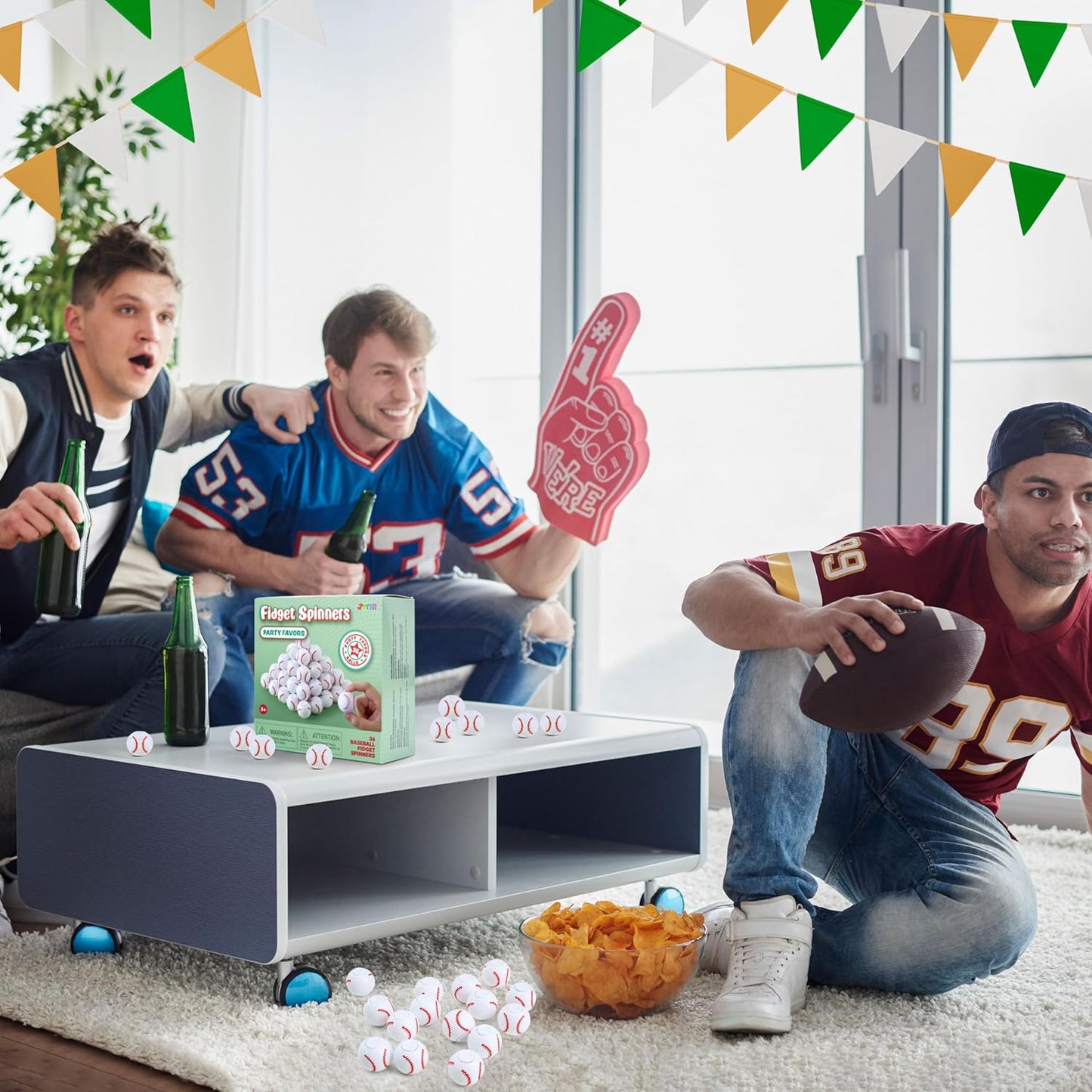 JOYIN 36 Pack Baseball Fidget Spinners, Kids Soccer Party Favors Fidget Toys Bulk, Goodie Bags Stuffers for Birthday Party, Treasure Box Toys for Classroom, School Reward