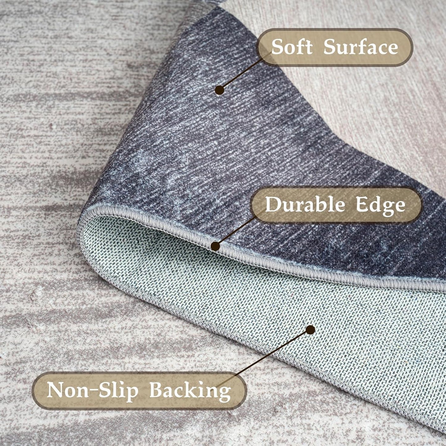 HOMFINE Washable Modern Area Rug - Geometric Style 10x14 Rugs for Living Room, Bedroom, Machine Washable Rug Soft Non Slip Non Shedding Area Rug - Green, 10'x14'